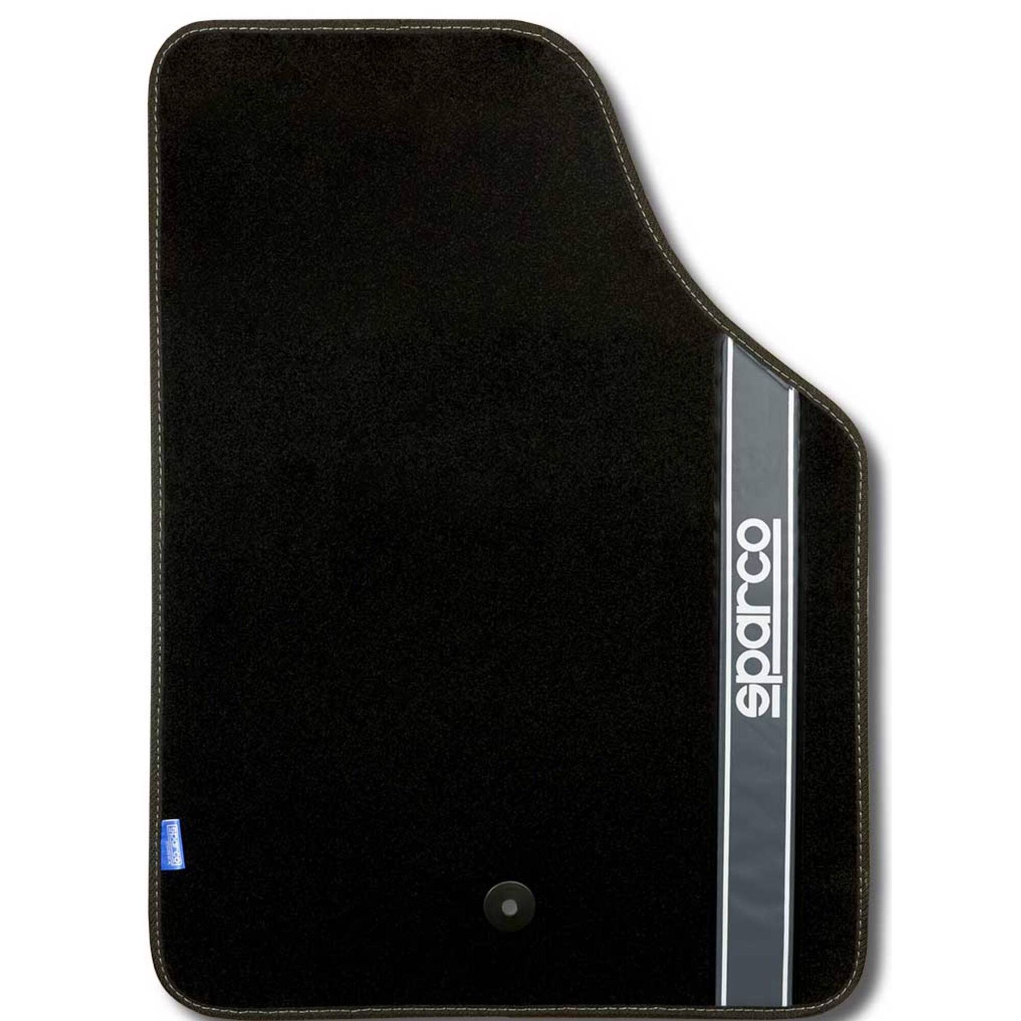 Conjunto 4 Tapetes Alcatifa Preto/Cinza