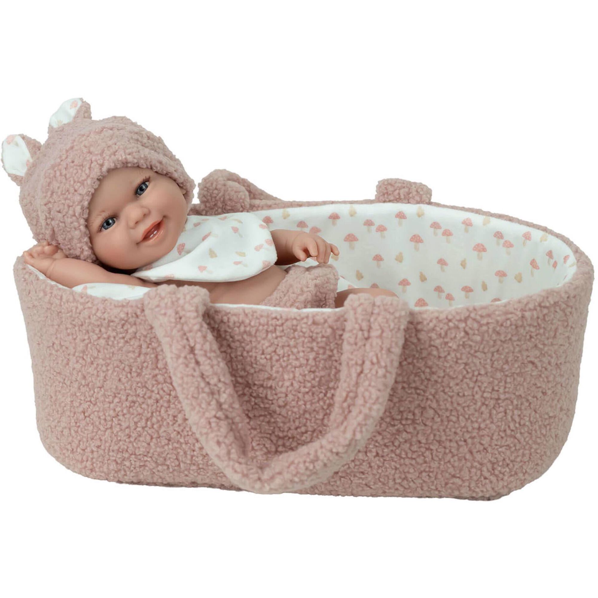 Reborn - Beb&eacute; Elegance Babyto Rosa com Alcofa