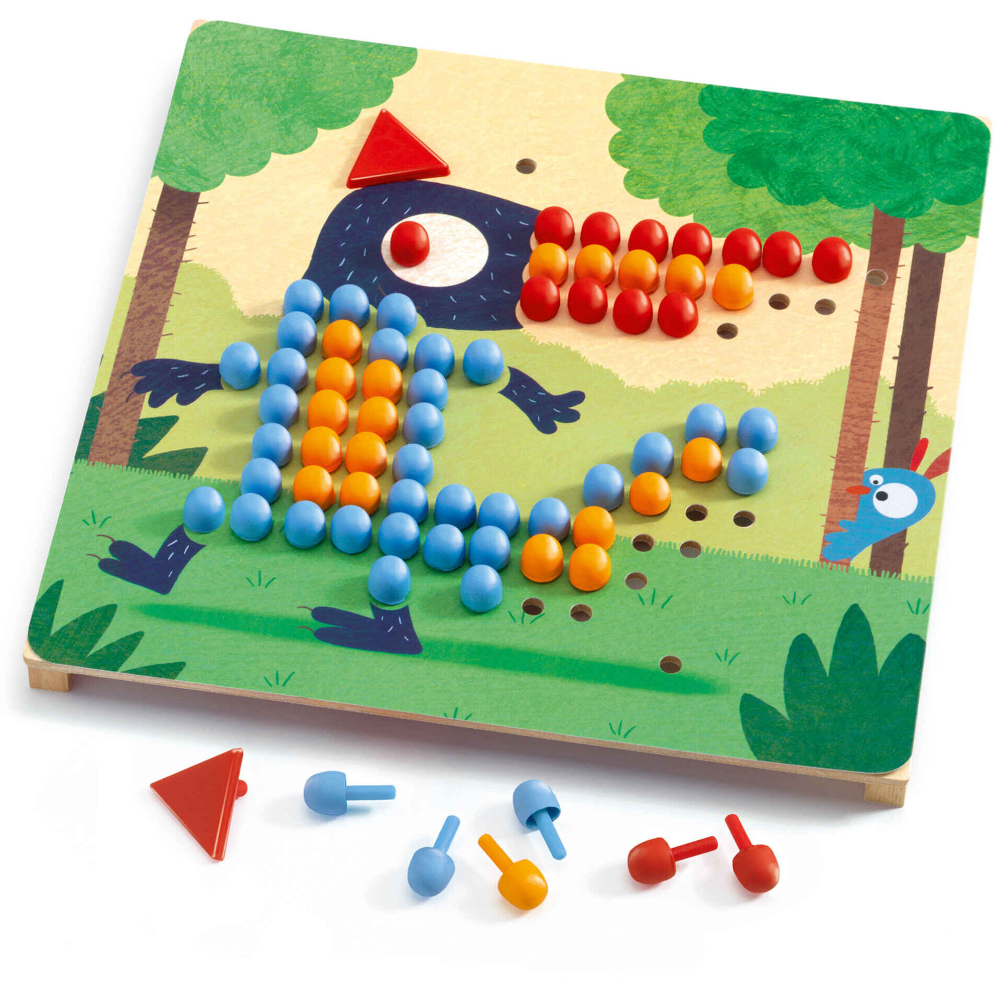 Djeco - Jogo Mosaico Rigolo Recriar Animais com Pinos