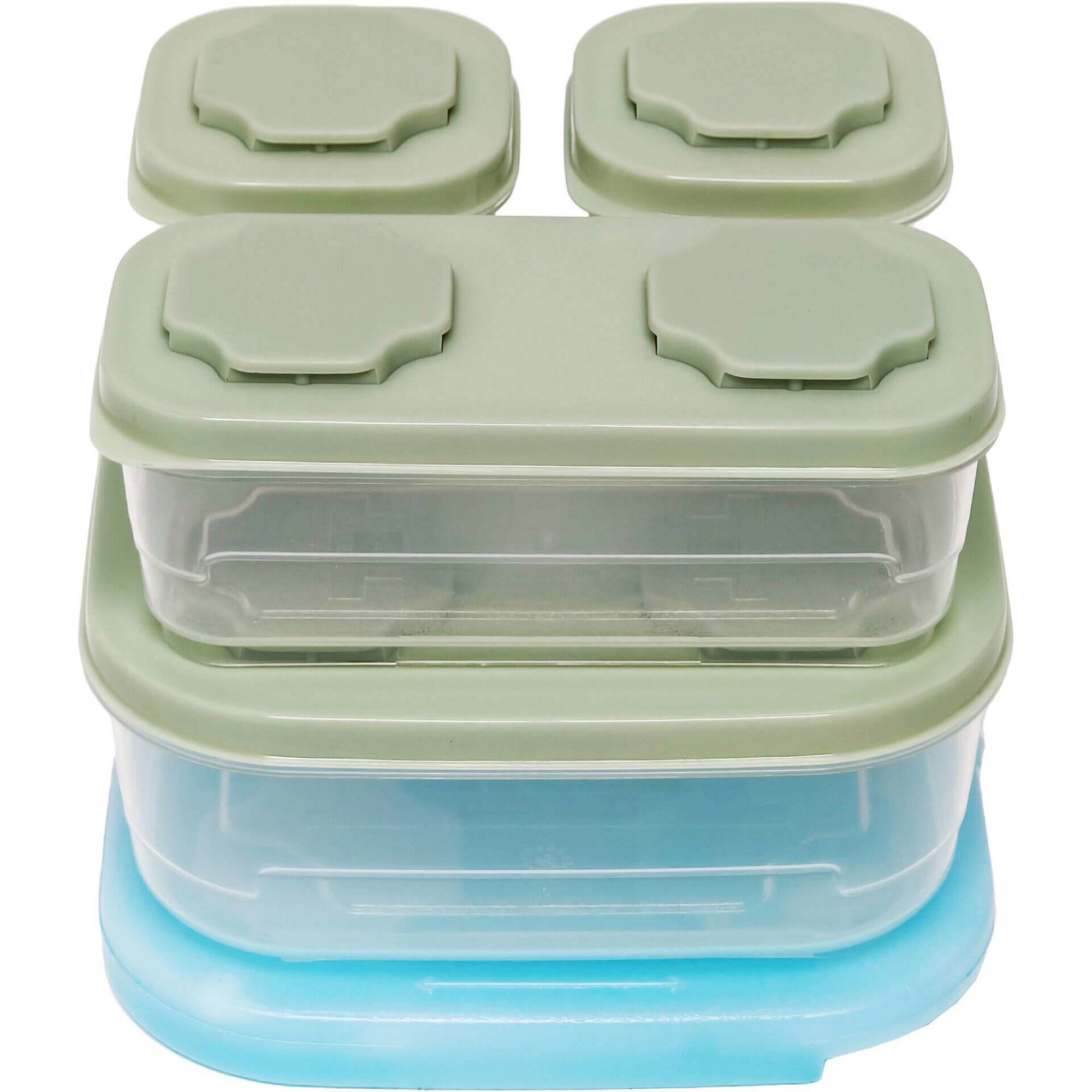 Conjunto 4 Caixas Herm&eacute;ticas com Cuvete Verde Kasa