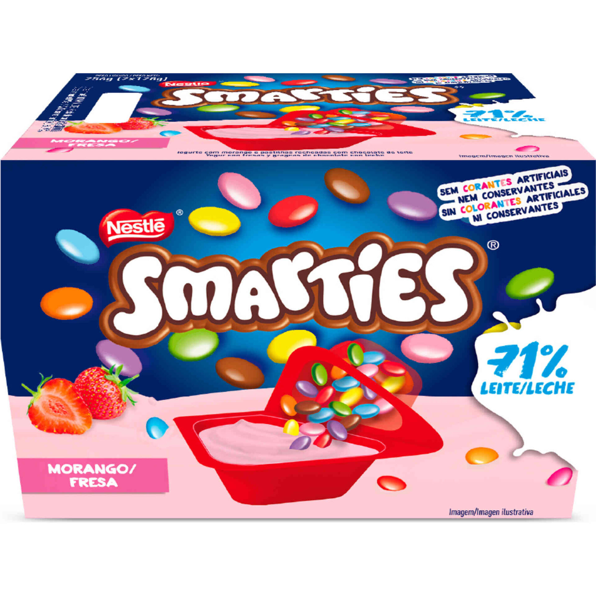Iogurte Mix-In Morango com Smarties Infantil Nestl&eacute;