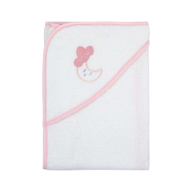 Toalha Com Bordado Luas Rosa Happy Bear