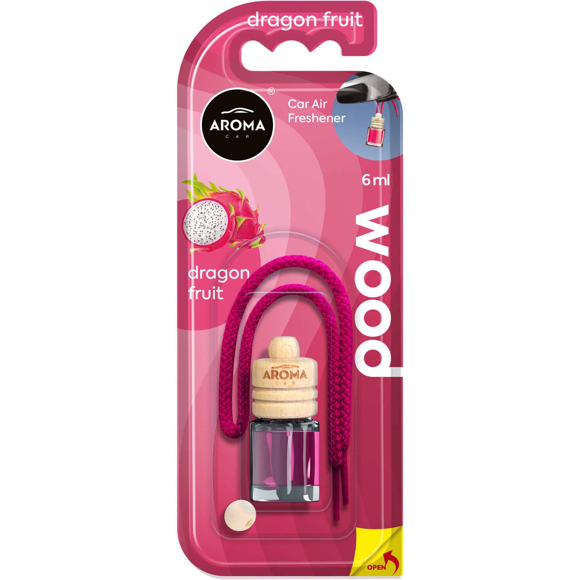 Ambientador para Autom&oacute;vel Frasco Wood Dragon Fruit 6 ml Aroma Car