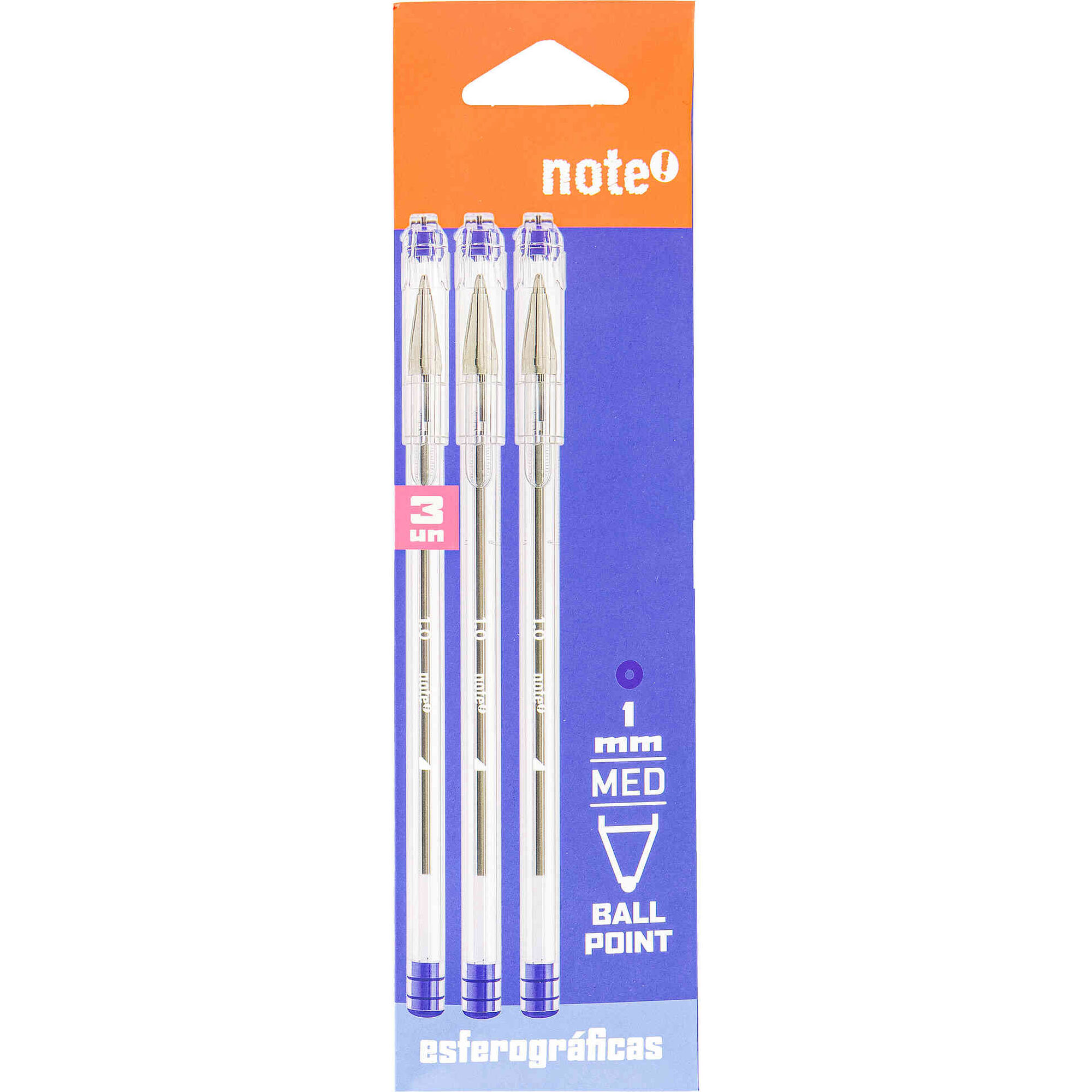 Conjunto 3  Esferogr&aacute;ficas de Tinta Azul Note!