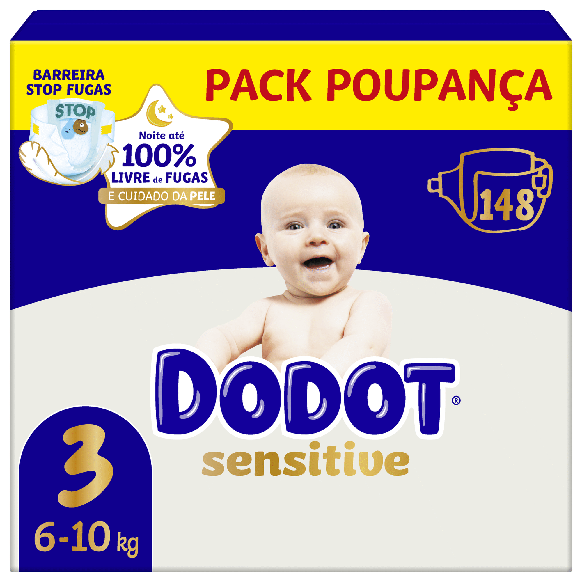 Fraldas Sensitive 6-10kg T3