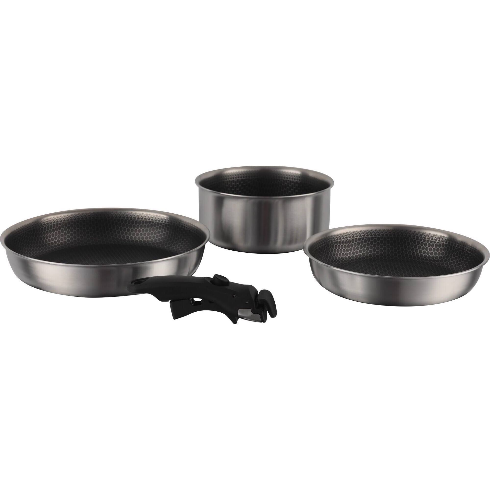 Set 3 Pe&ccedil;as A&ccedil;o Inoxid&aacute;vel com Pega Remov&iacute;vel Kasa