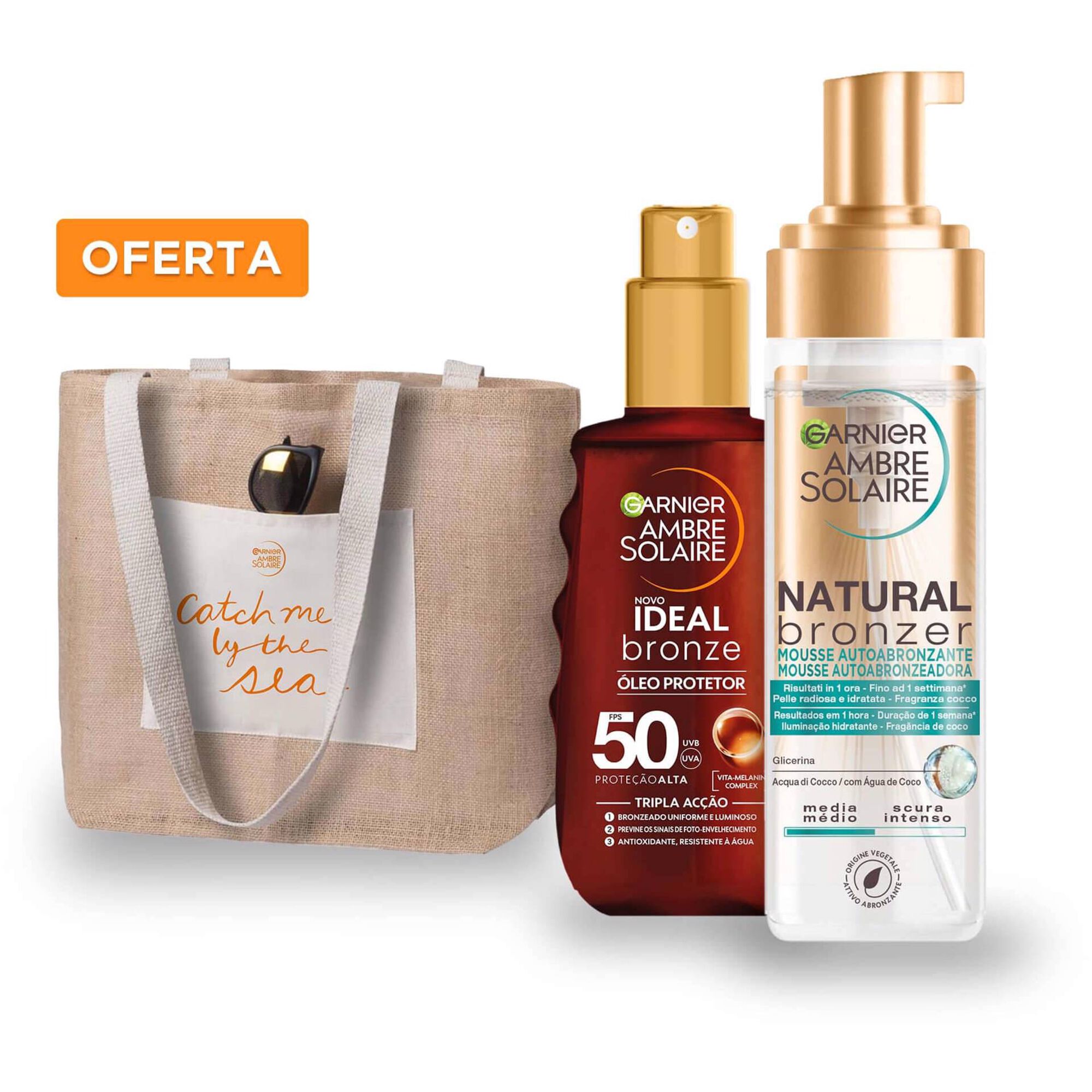 Conjunto Ambre Solaire Rotina Bronze + Oferta Saco de Praia