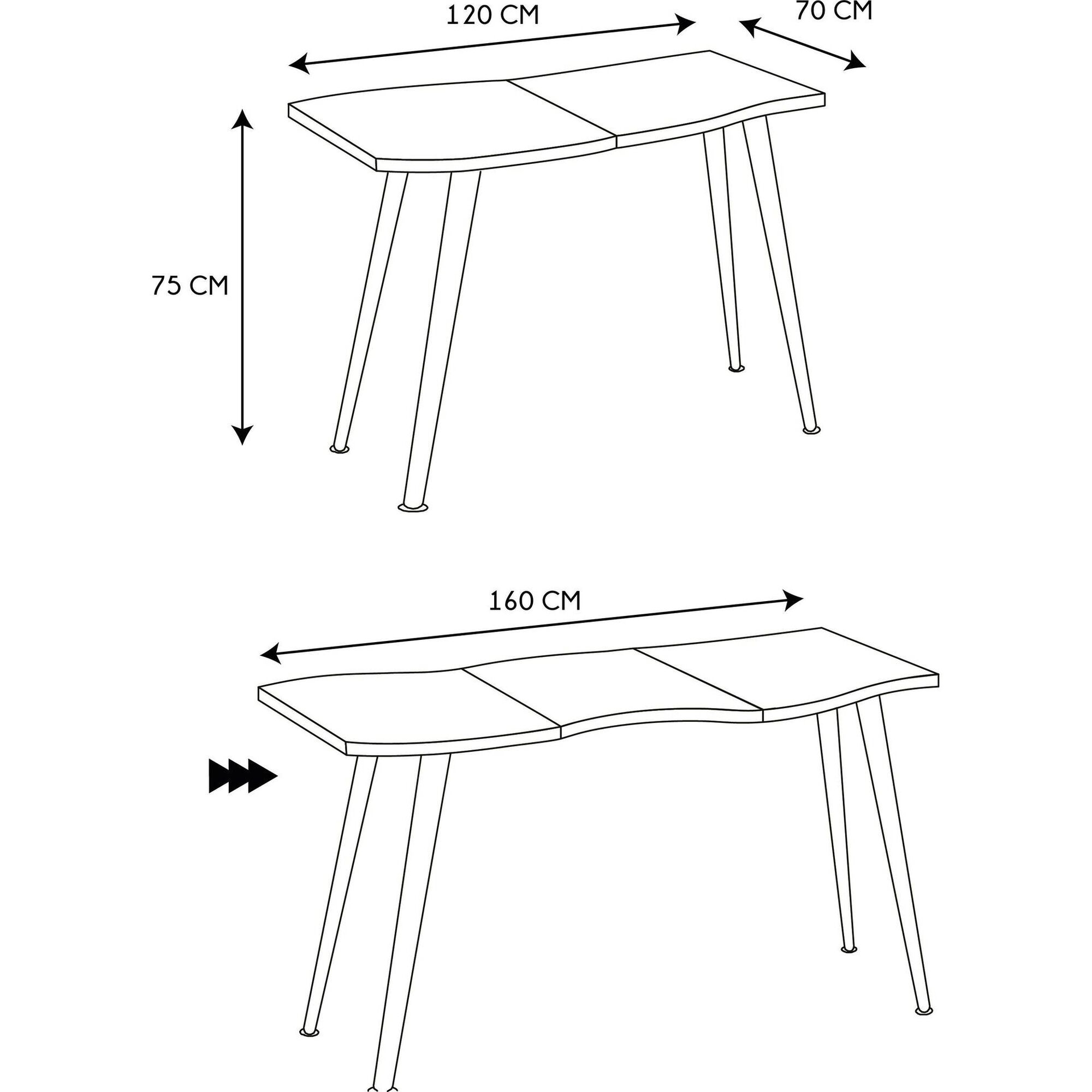 Mesa de Jantar Extens&iacute;vel Abbott