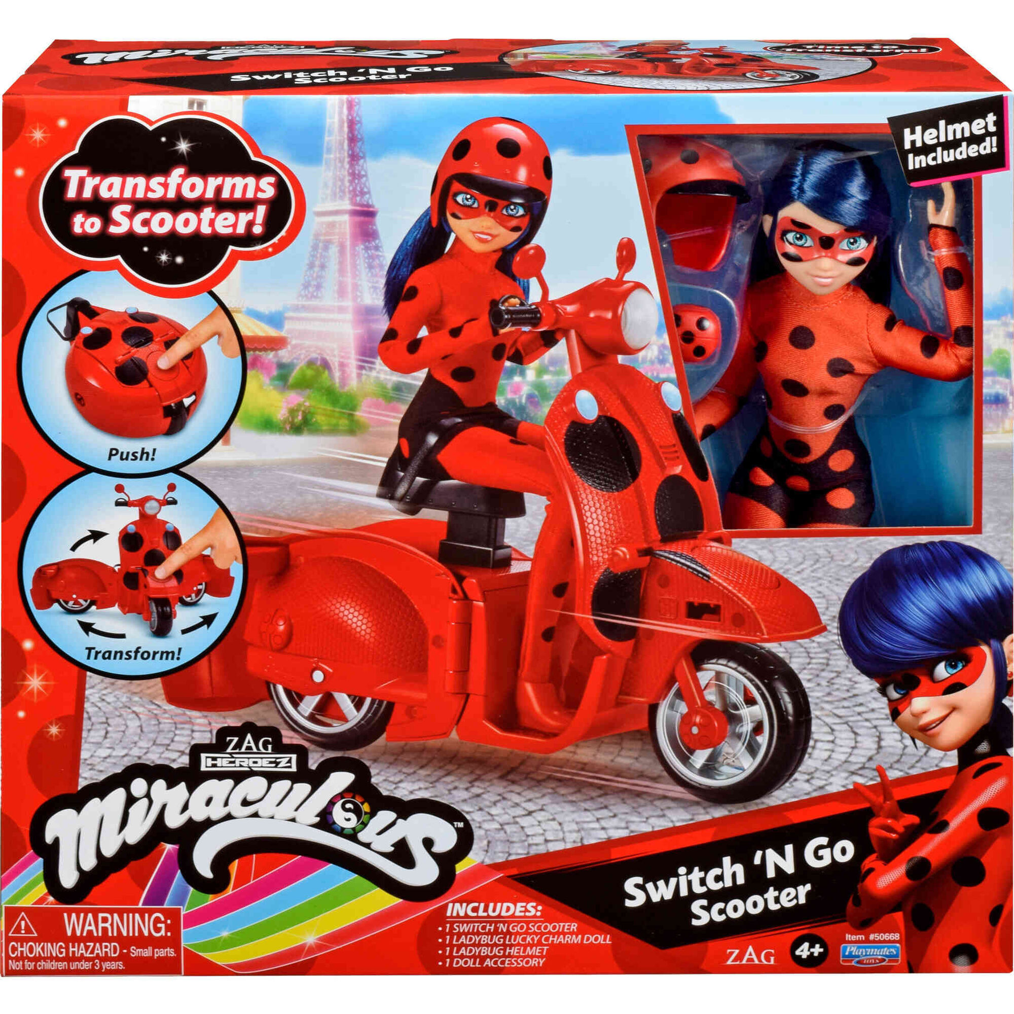 Boneca Ladybug com Scooter N'Go Switch Miraculous