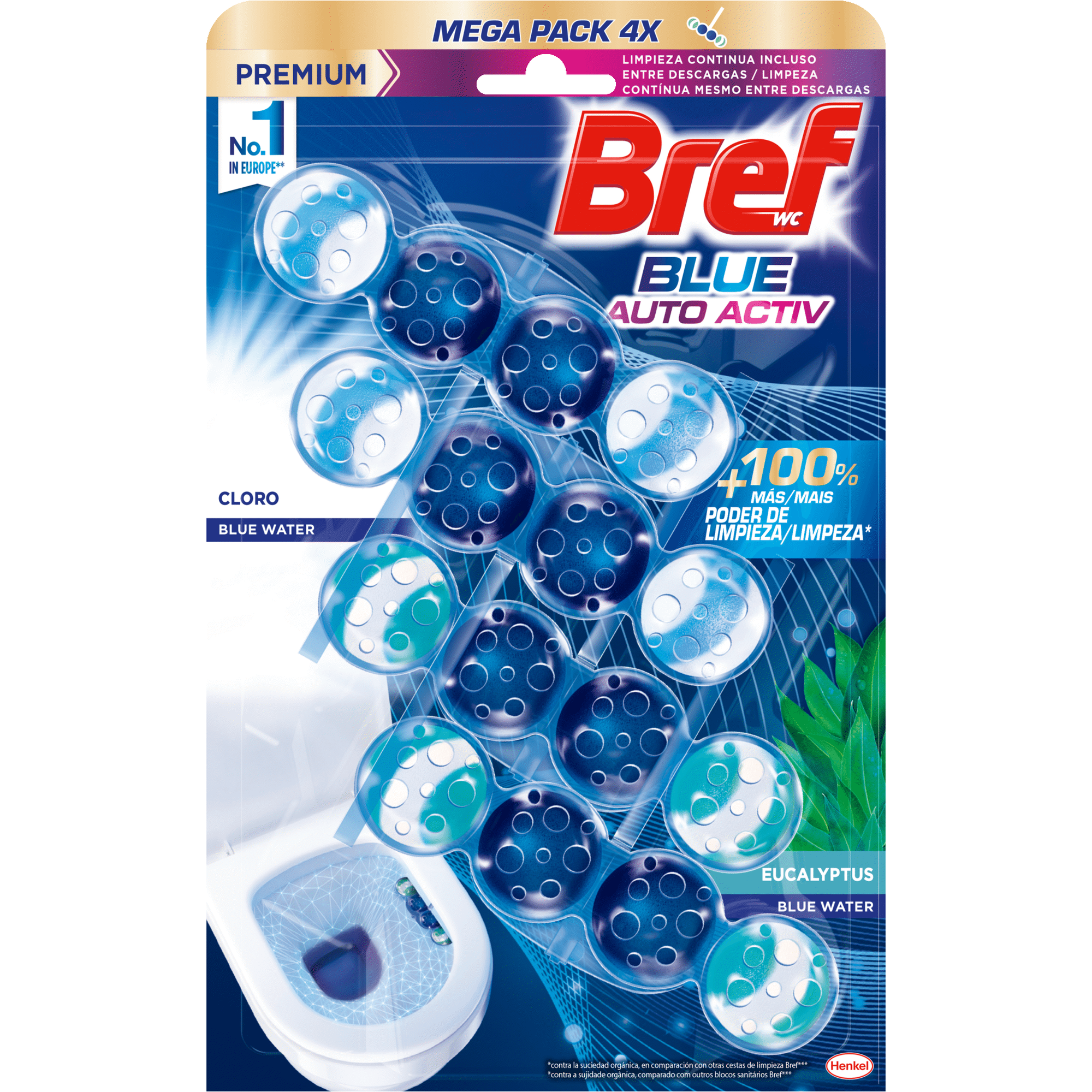 Bloco Sanit&aacute;rio Blue Auto Activ Eucalipto Bref