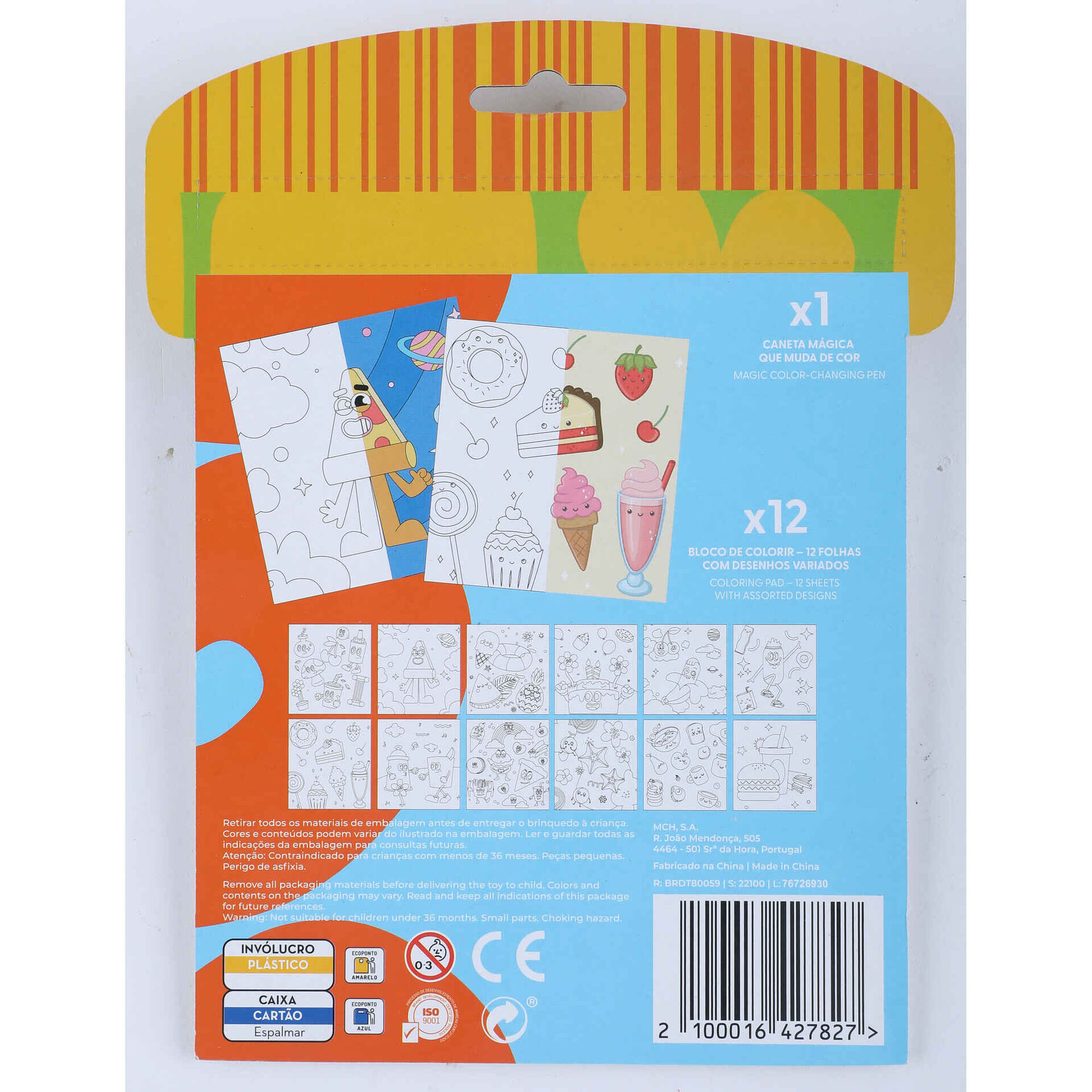 Kit Bloco de Colorir com Caneta M&aacute;gica (v&aacute;rios modelos)