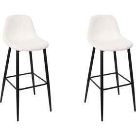 Conjunto de 2 Cadeiras Altas Estofadas Bege Scott