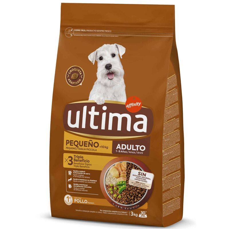 Ração para Cão Adulto Mini Frango e Arroz Affinity Ultima