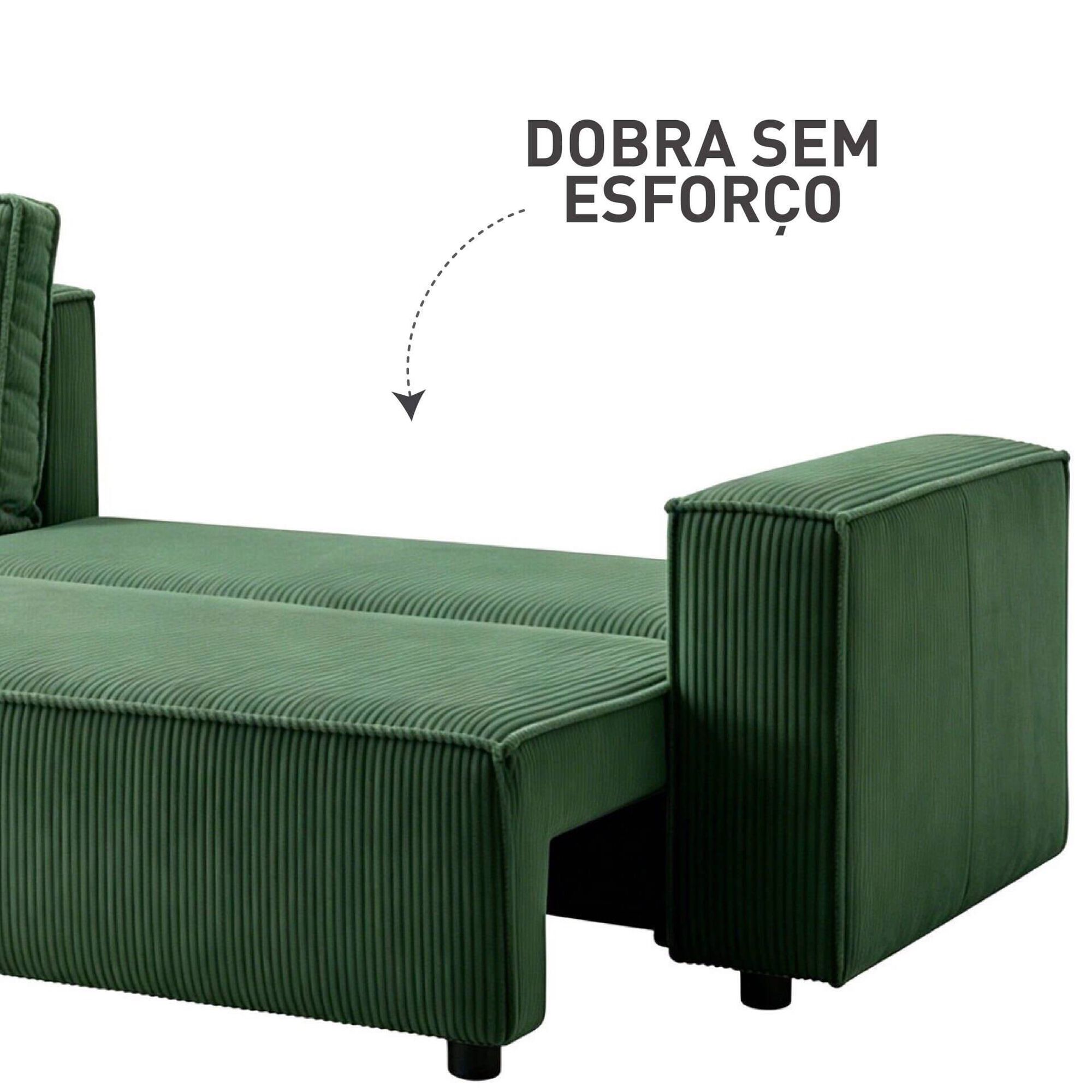 Sof&aacute; Cama Chaise Scott Verde Kasa