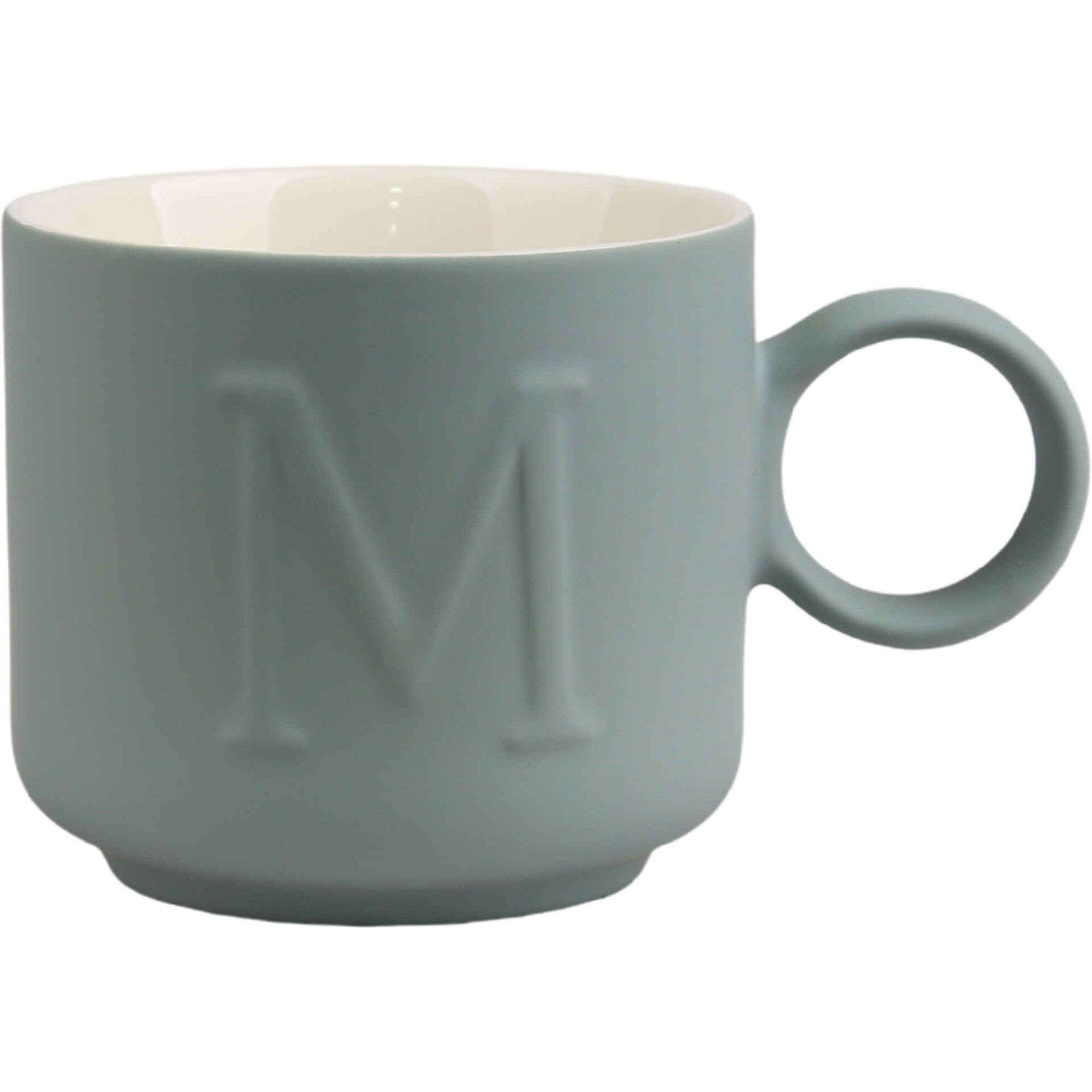 Caneca 360ml Letra M Azul Kasa