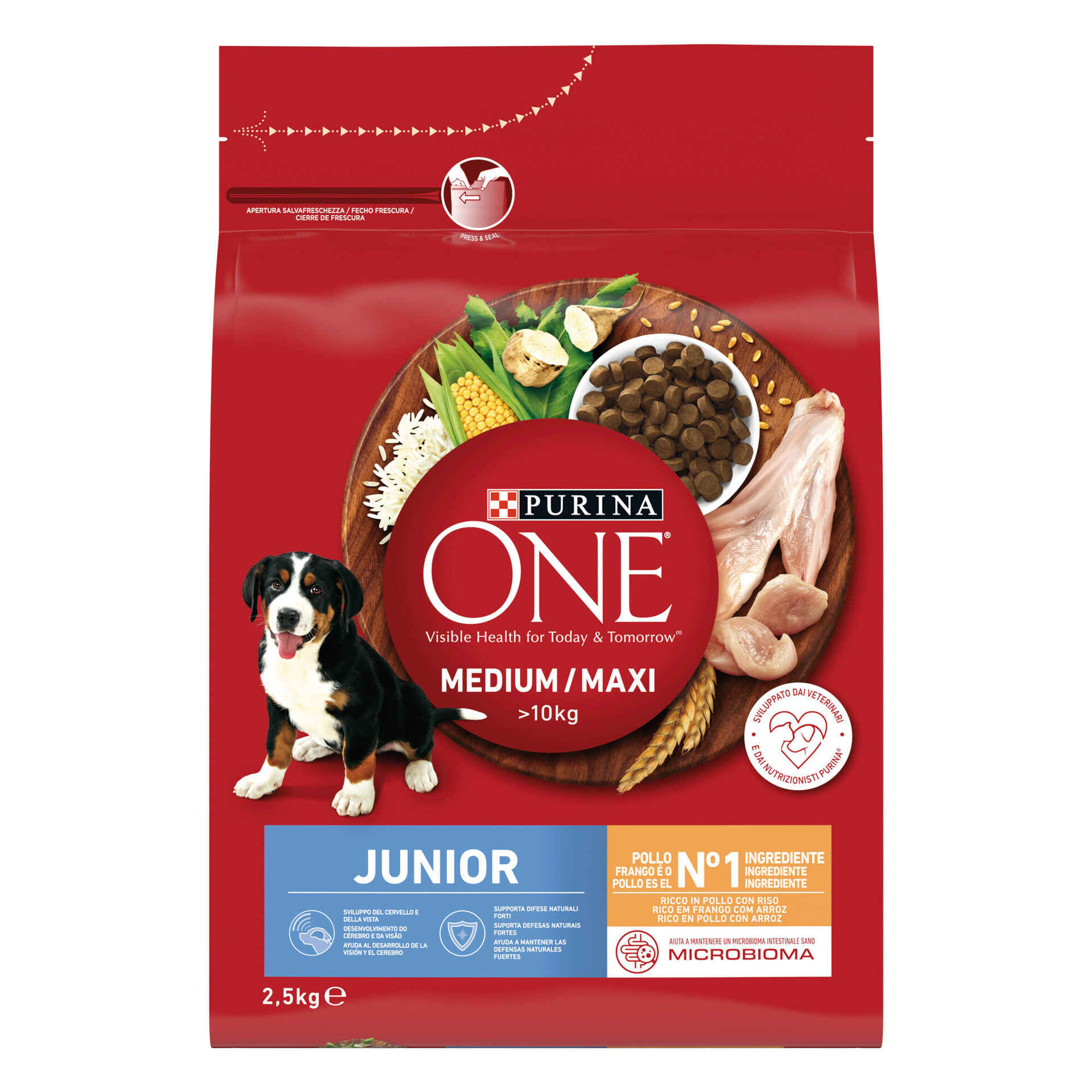 Ra&ccedil;&atilde;o para C&atilde;o J&uacute;nior M&eacute;dio e Maxi Frango e Arroz Purina One