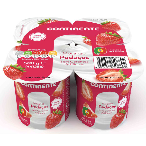 Iogurte Pedaços Morango Continente
