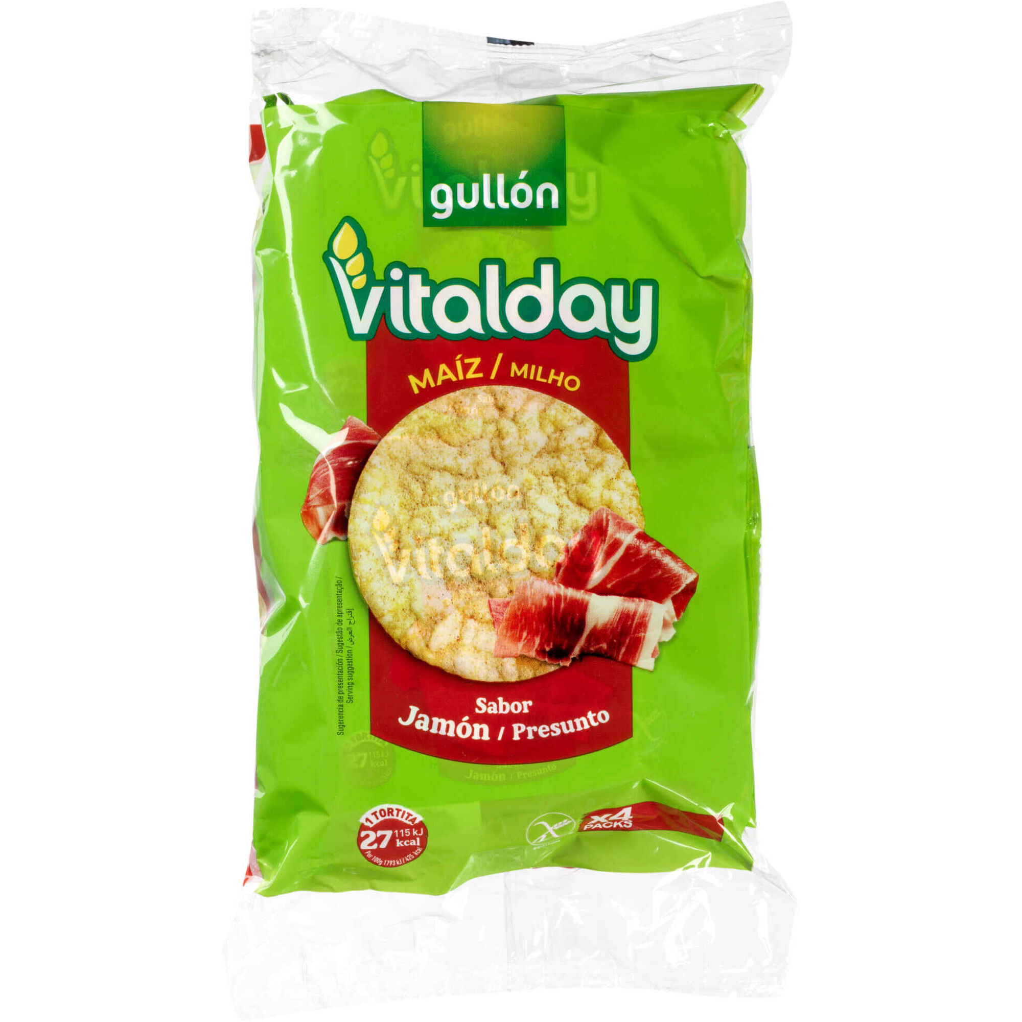 Tortitas Vitalday de Milho e Presunto sem Gl&uacute;ten Gull&oacute;n