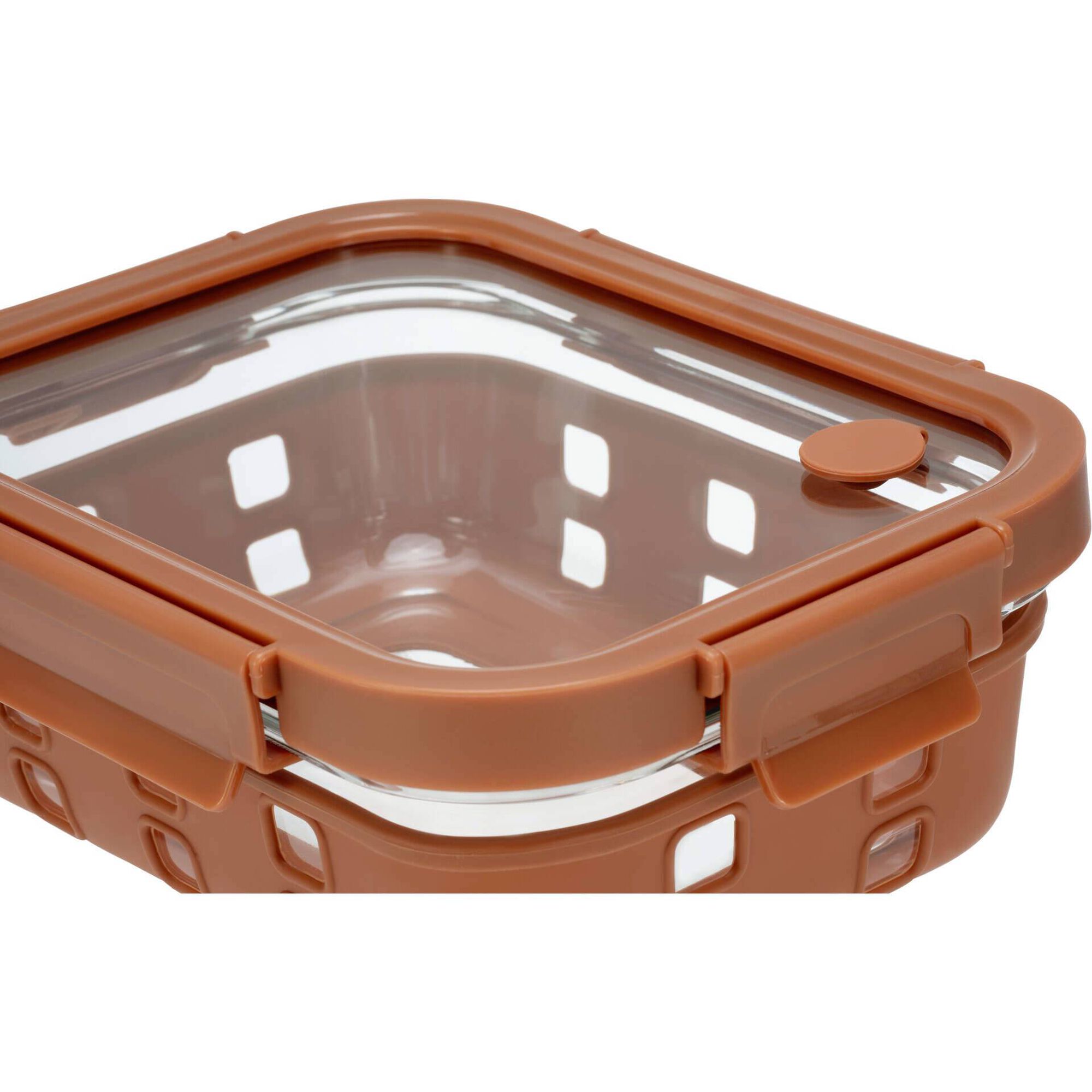 Caixa Herm&eacute;tica 1050ml Vidro e Silicone Tijolo Kasa