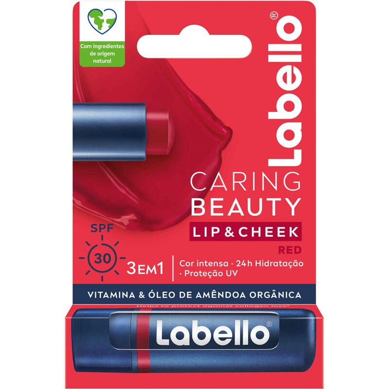 Batom Lip&amp;Cheek Caring Beauty Red Labello