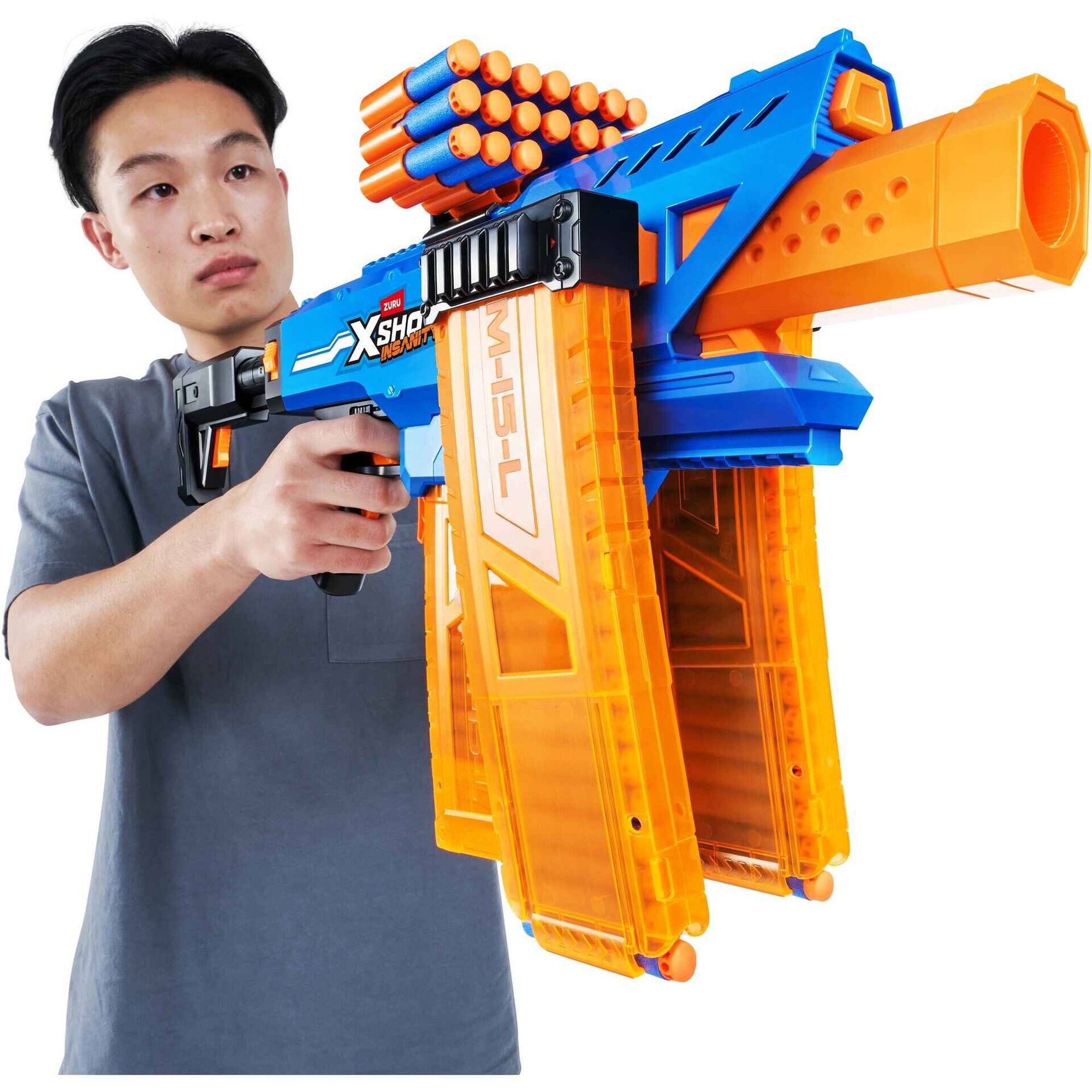 X-Shot - Lan&ccedil;ador Motorizado Insanity Clip Blaster