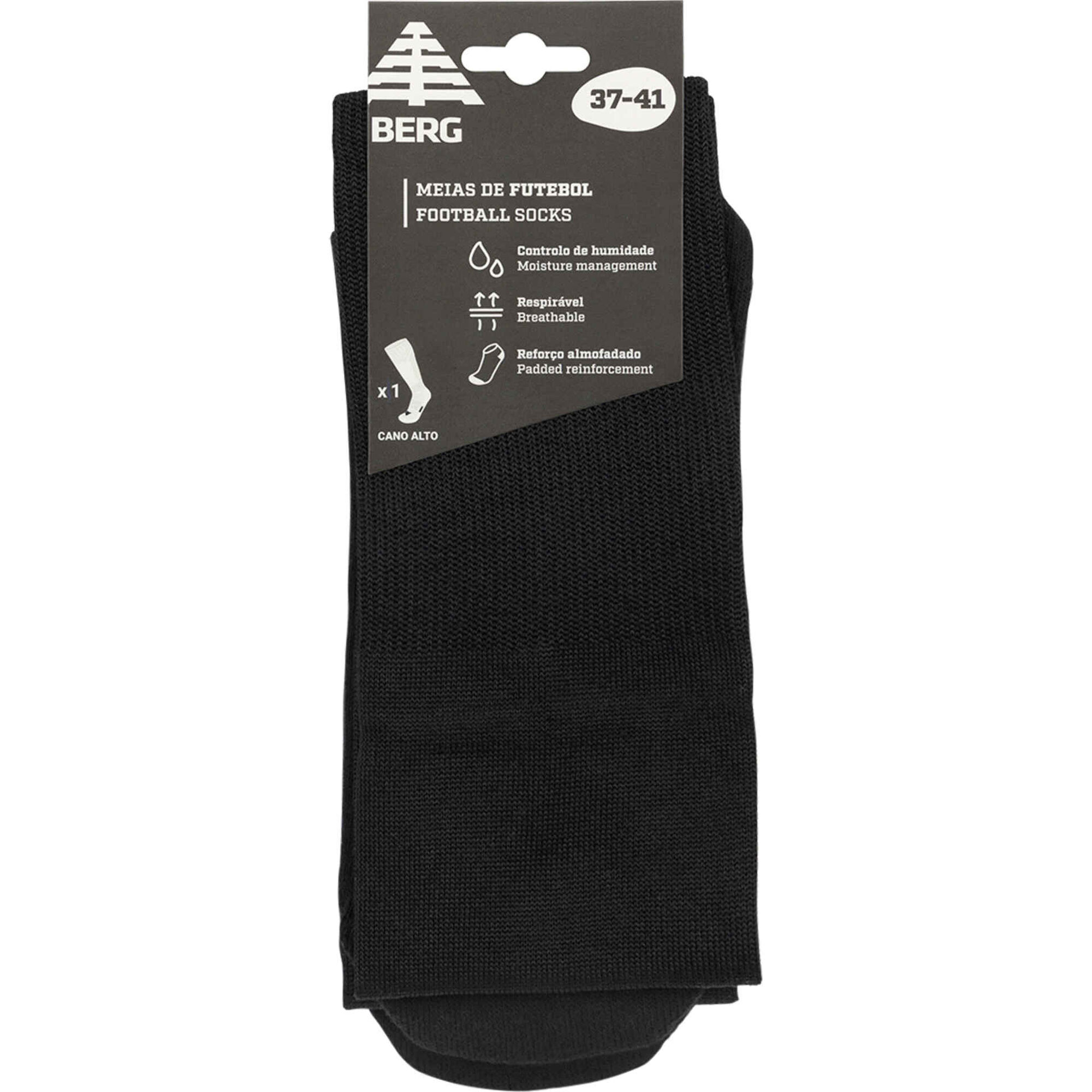 Meia Futebol Preto 42-45