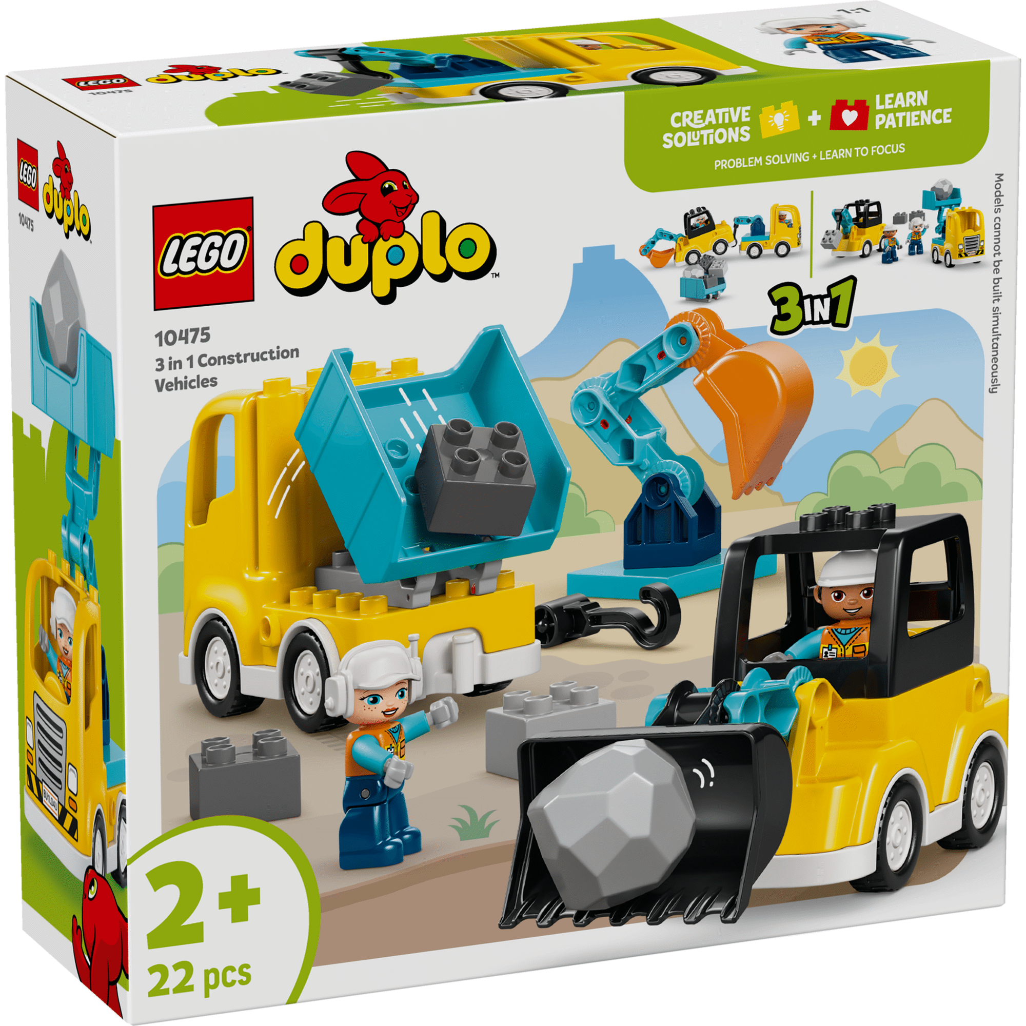 LEGO Duplo - Ve&iacute;culos de Constru&ccedil;&atilde;o 3 em 1 - 10475