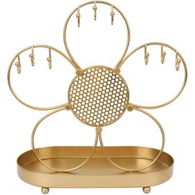 Porta-J&oacute;ias em Flor Dourado Kasa