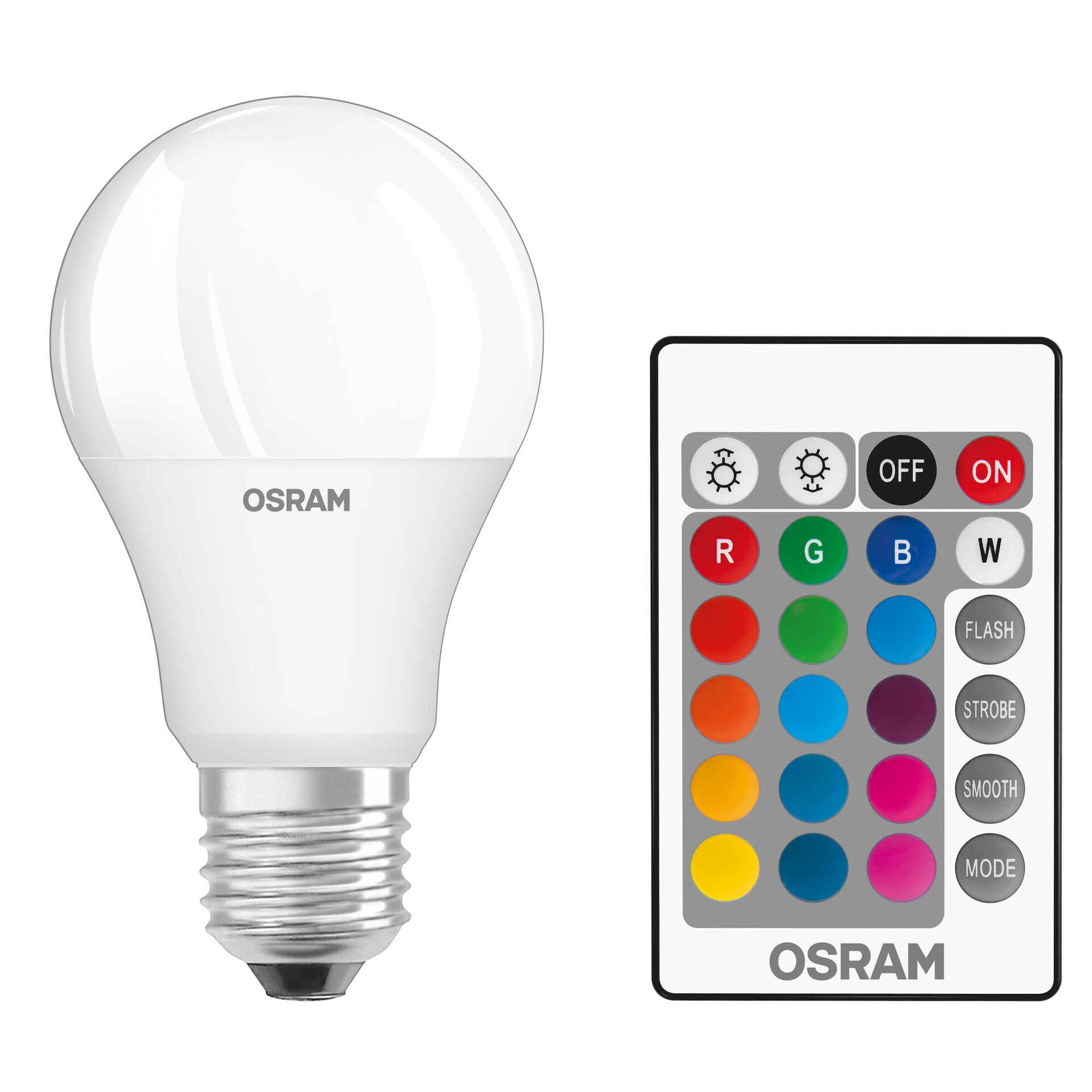 Lâmpada RGB LED Standard E27 9W com Comando