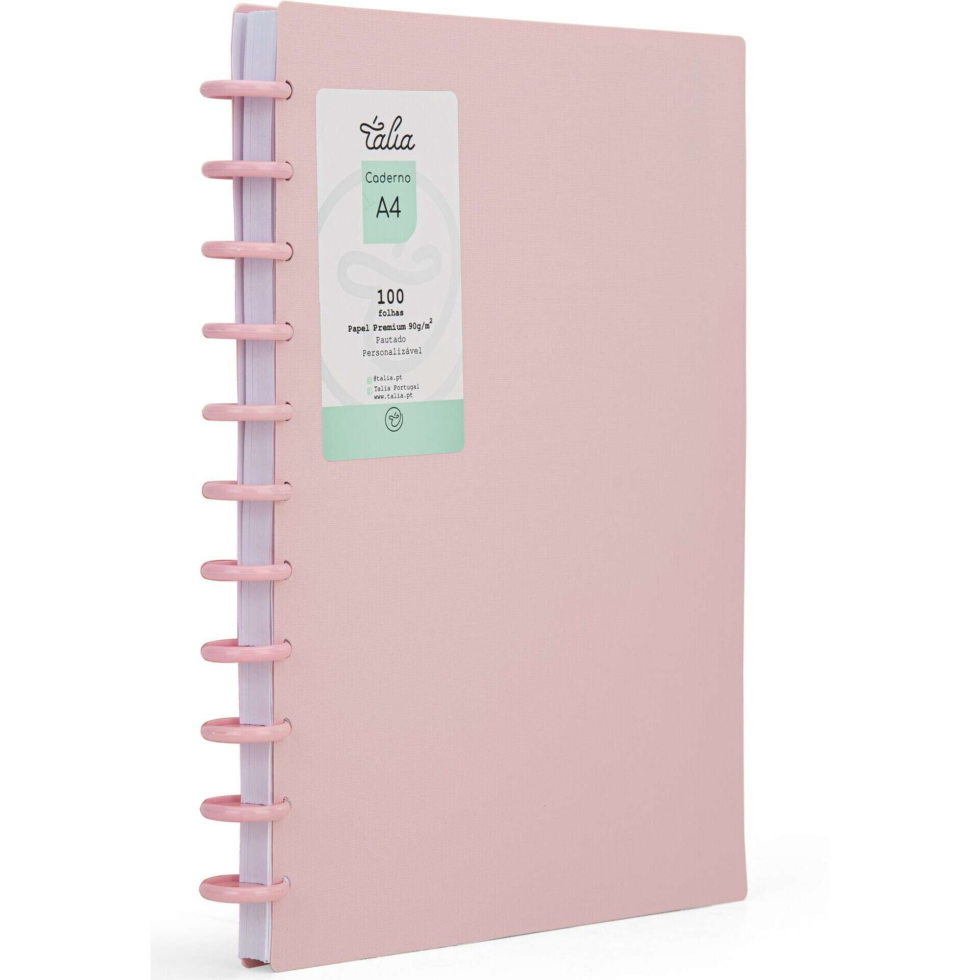 Caderno Smart Espiral A4 Pautado Rosa