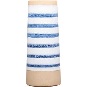 Jarra Alta 10cm Riscas Azuis e Brancas