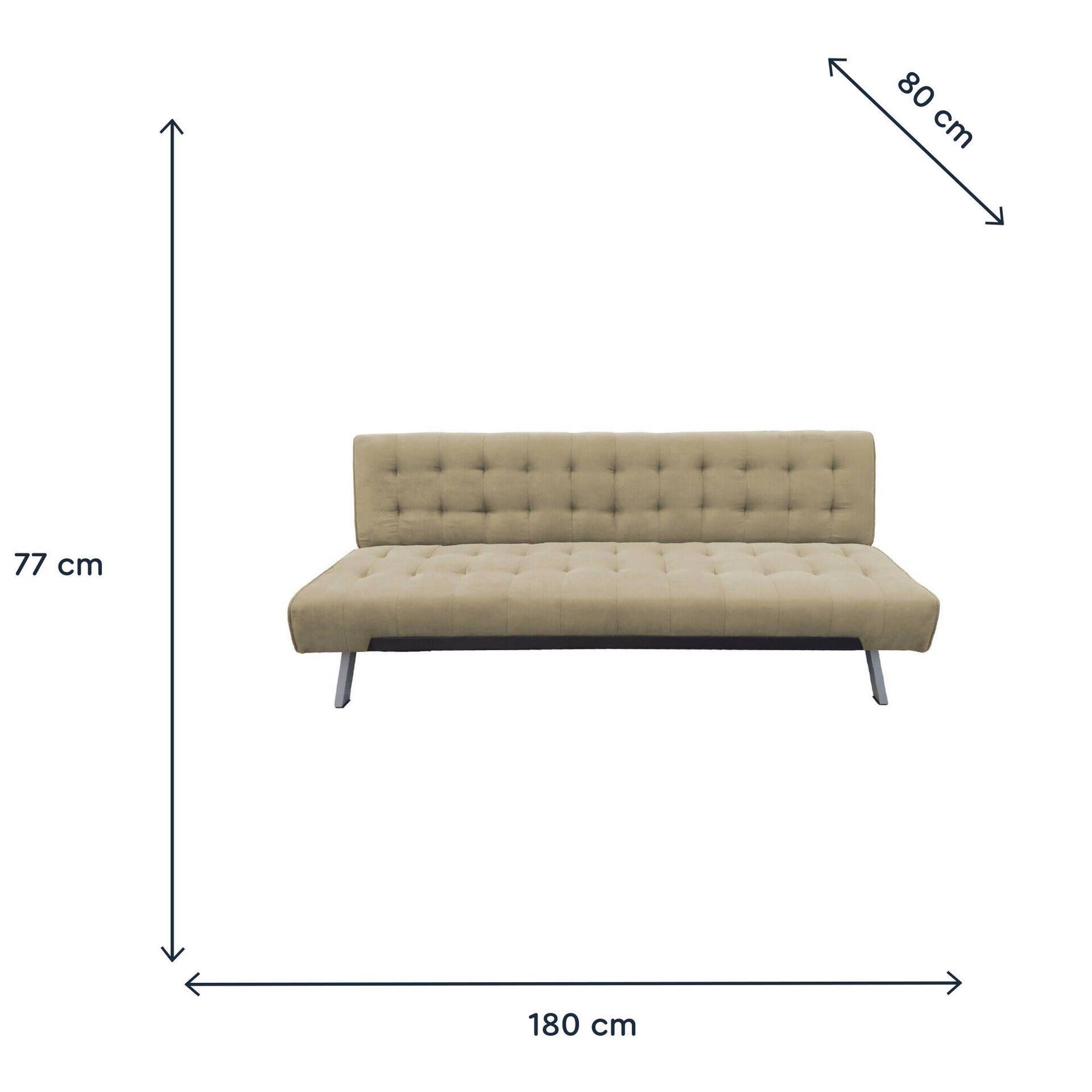 Sof&aacute; Cama 3 Lugares Bege Click Clack Kasa