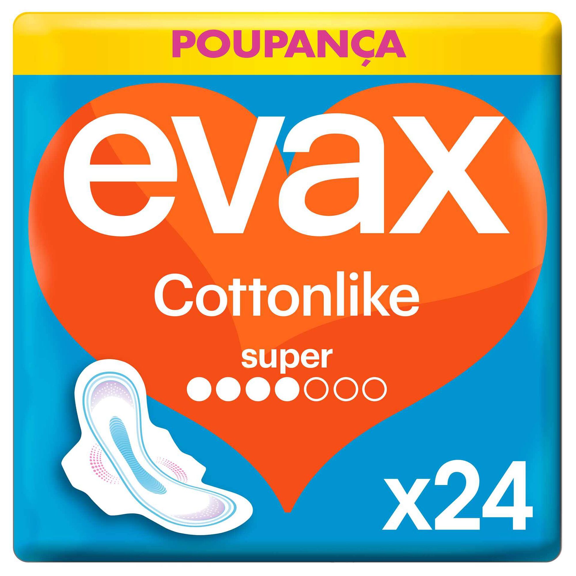 Pensos Higiénicos Cottonlike Super com Abas