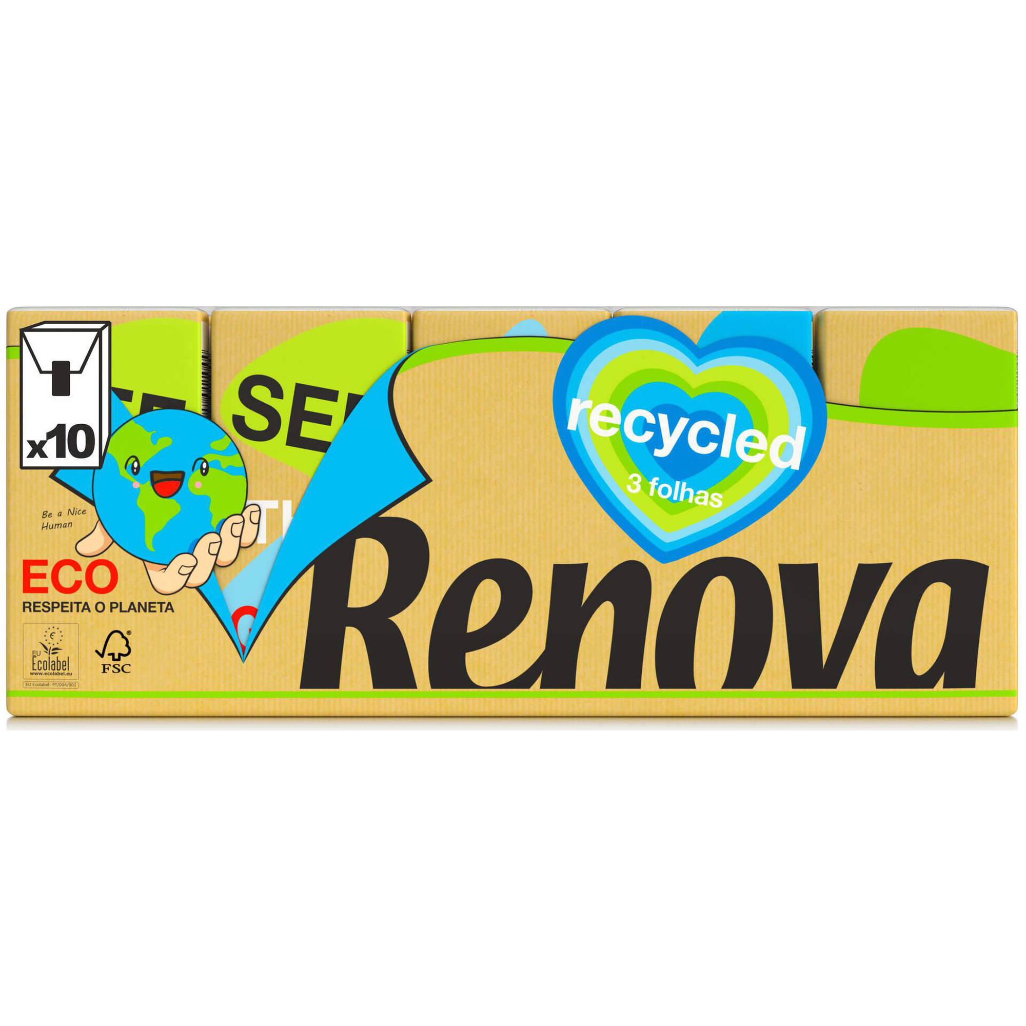 Lenços de Bolso 100% Recycled 3 Folhas