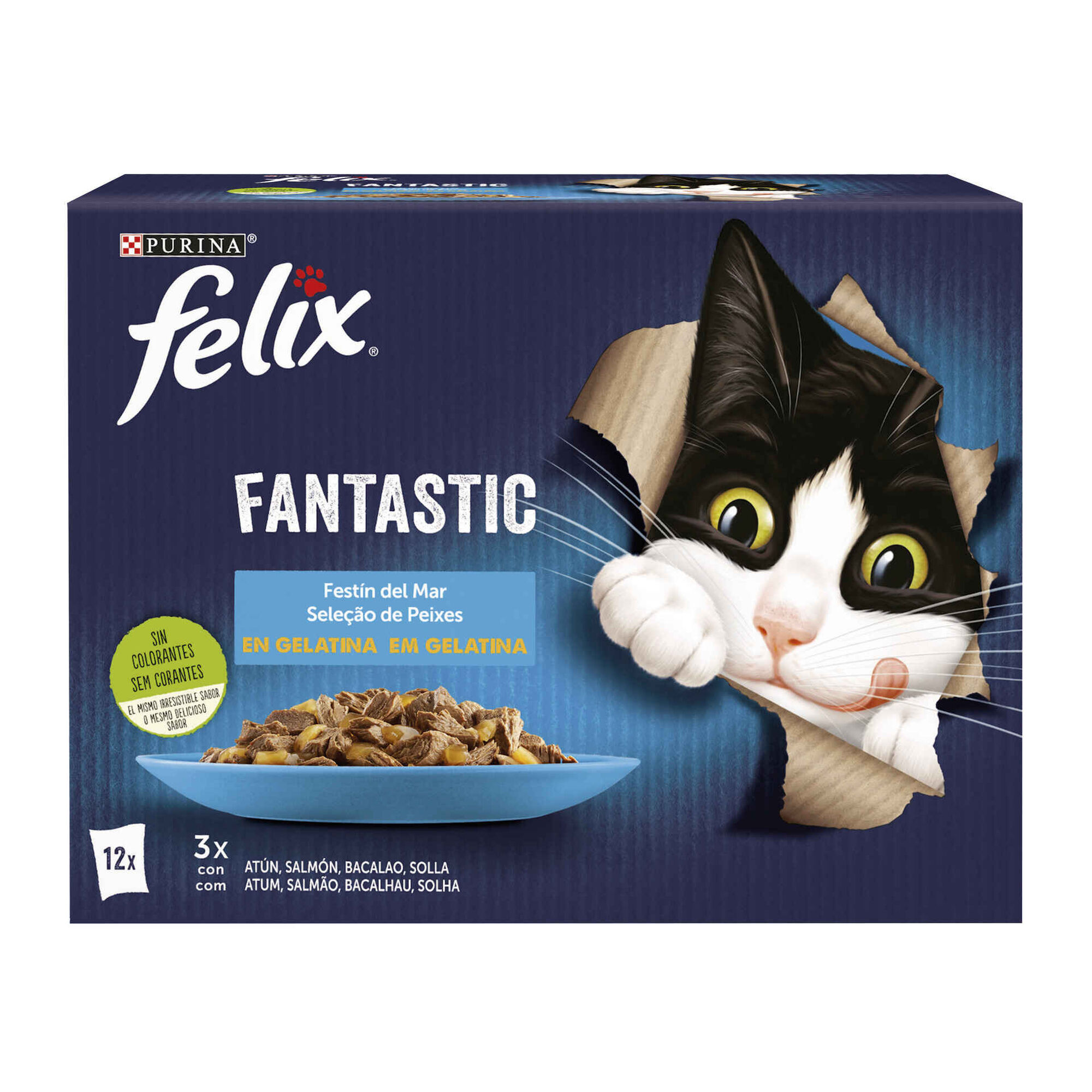 Comida Húmida para Gato Fantastic Seleção Peixes em Gelatina