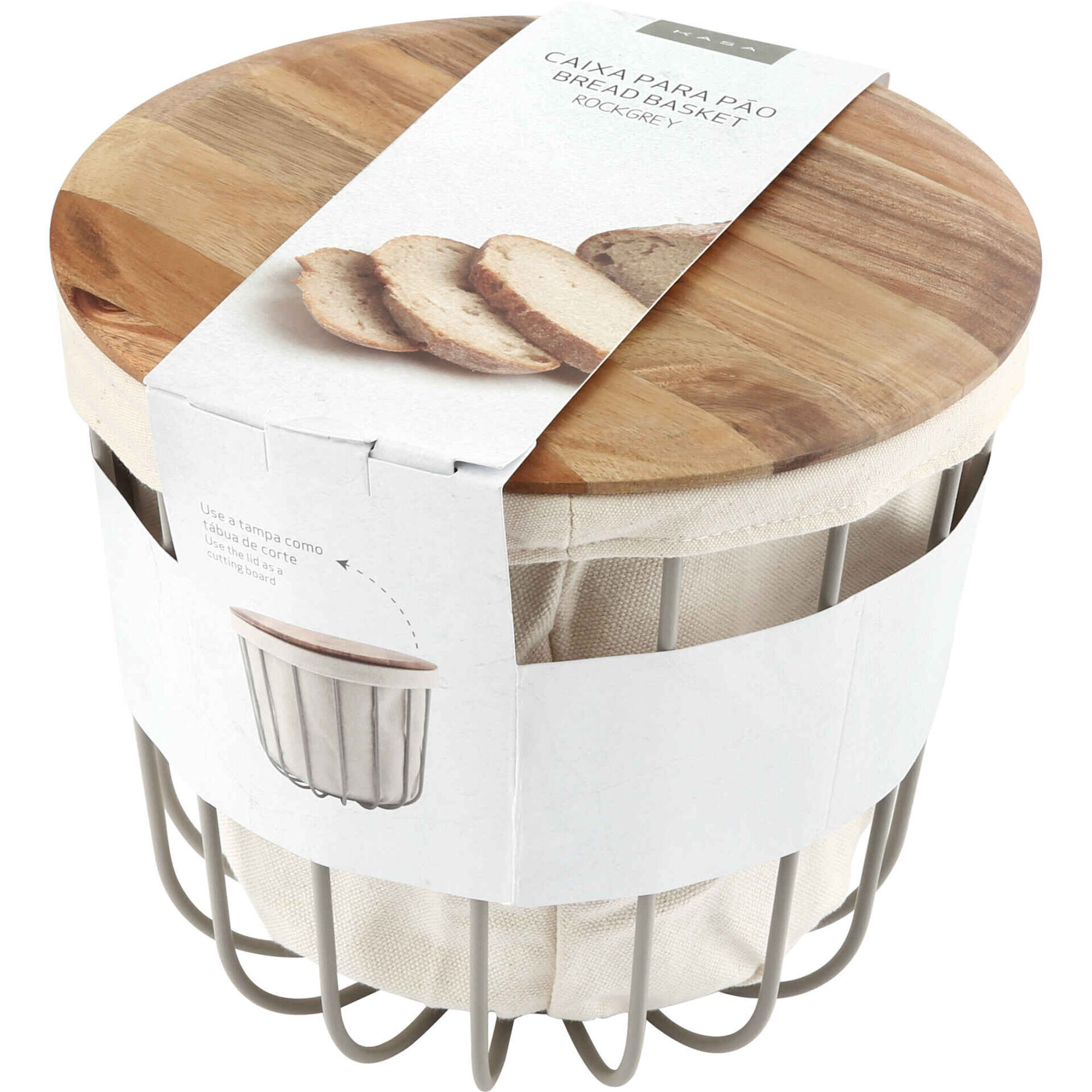Caixa para P&atilde;o com Tampa Kasa