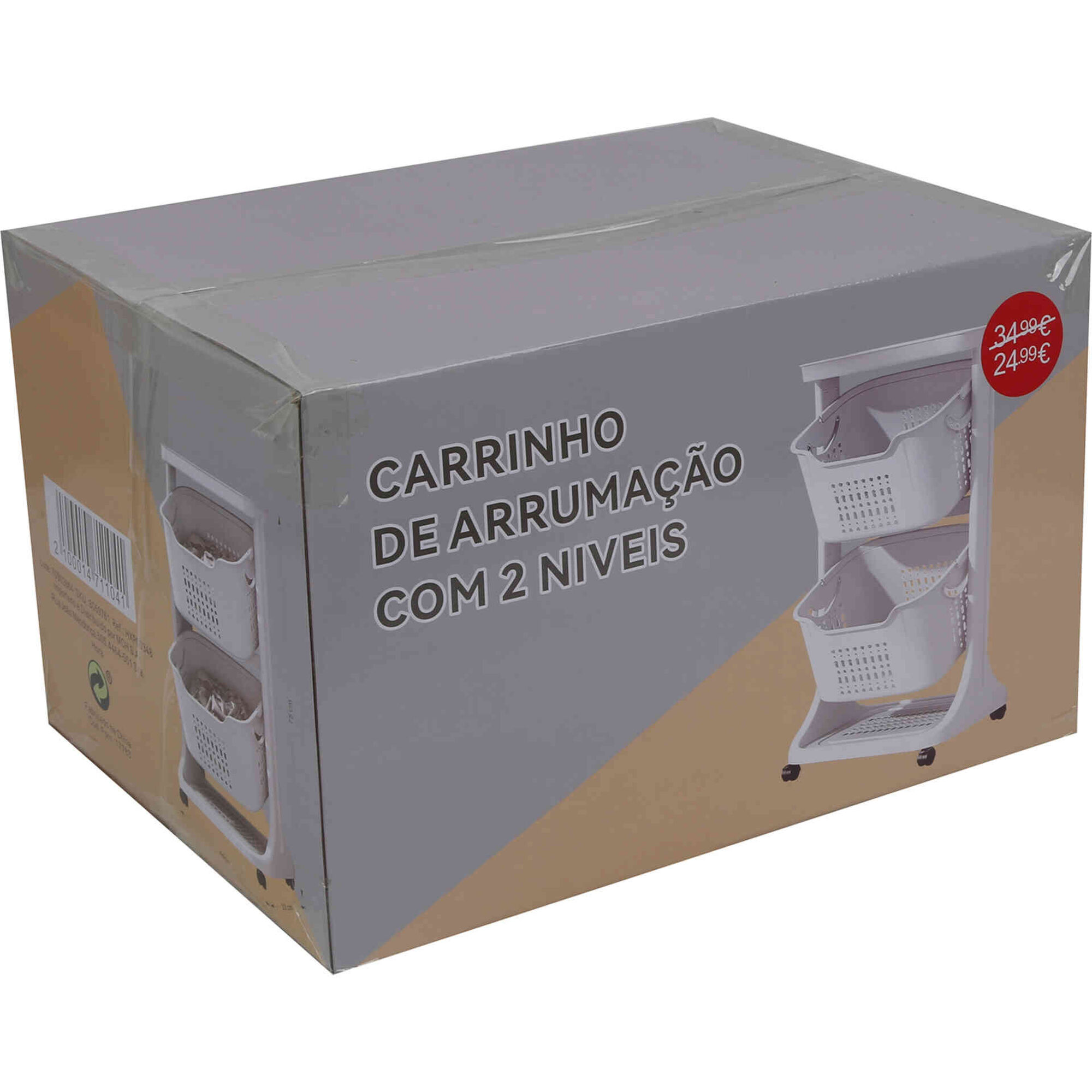 Carrinho de Arruma&ccedil;&atilde;o 2 N&iacute;veis Bazar&atilde;o