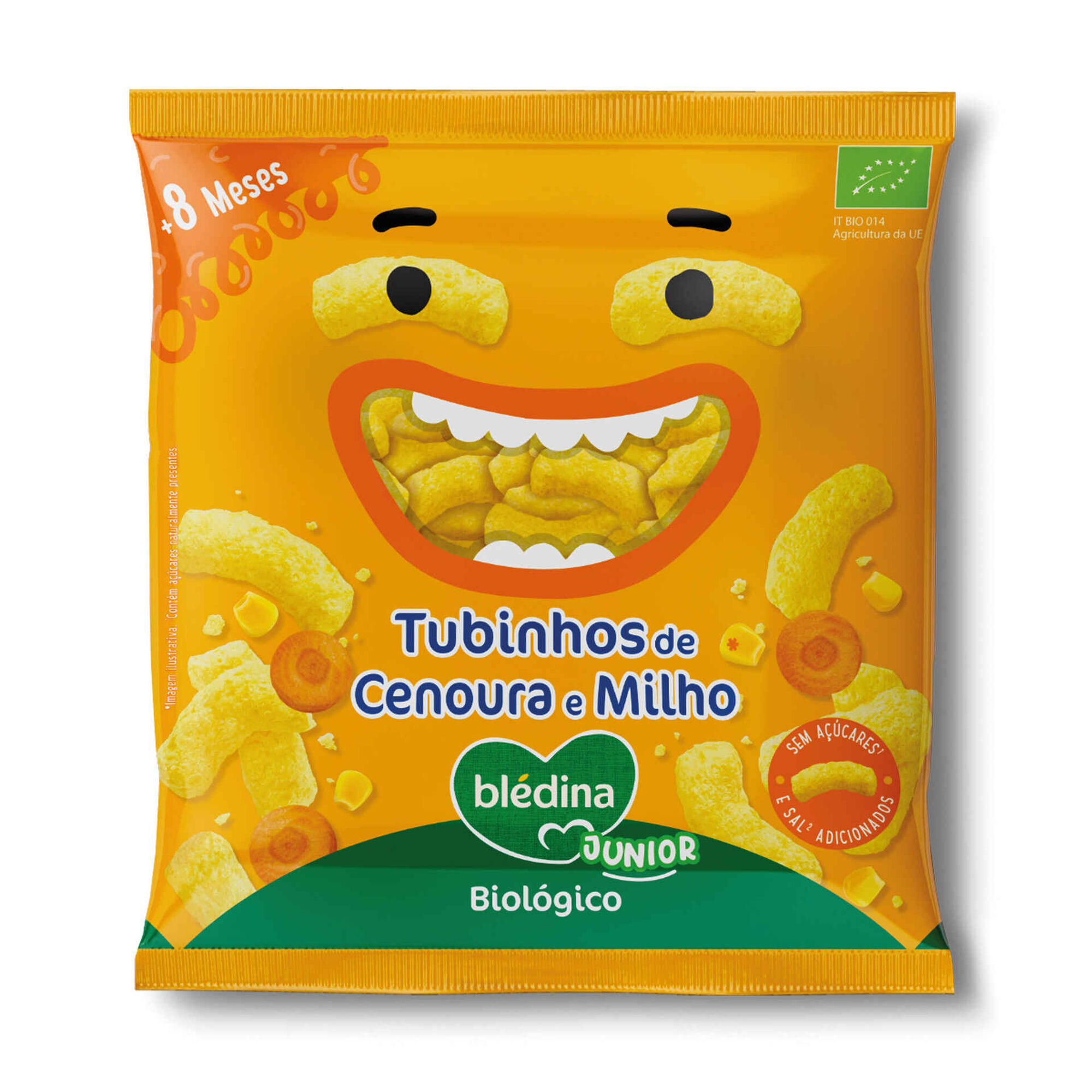 Snack para Bebé Tubinhos de Cenoura e Milho +8M