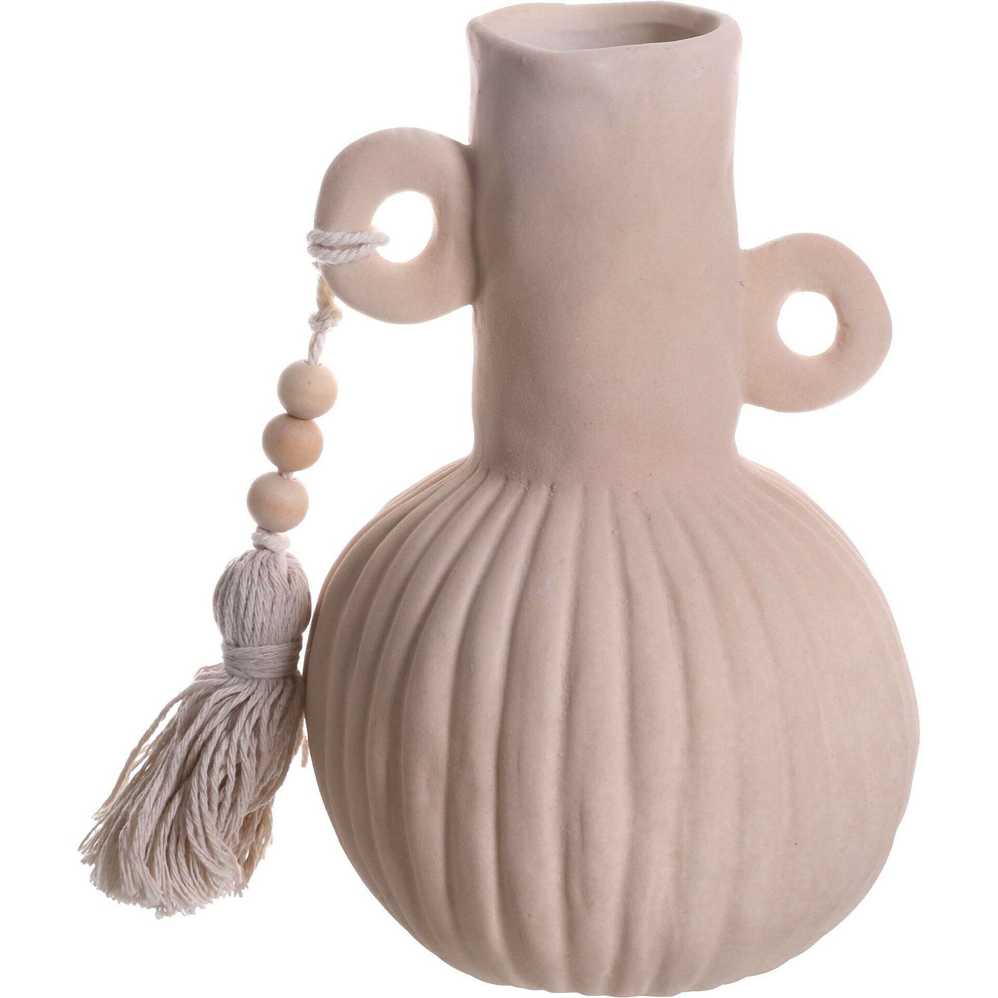 Jarra 18cm Branca com Franja