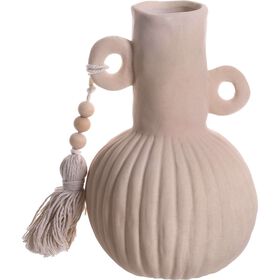 Jarra 18cm Branca com Franja