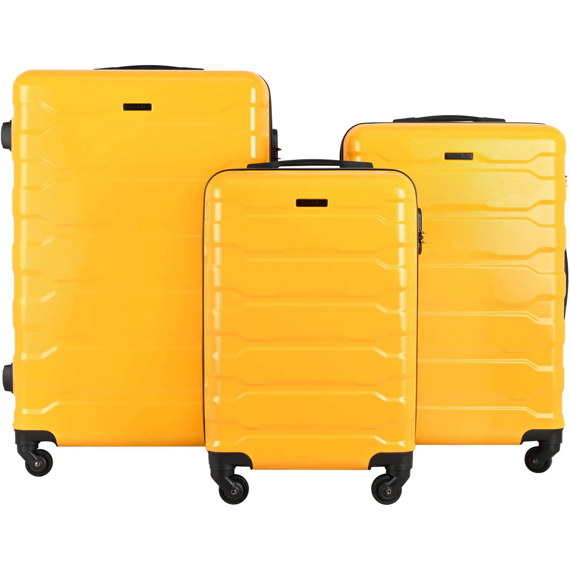 Conjunto 3 Malas de Viagem Santorini Cabine+M&eacute;dia+Grande Pack It