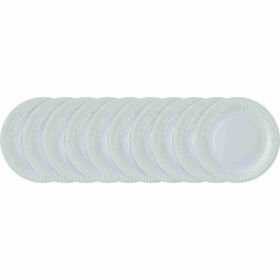 Conjunto 10 Pratos 23cm Papel Soft Azul Kasa