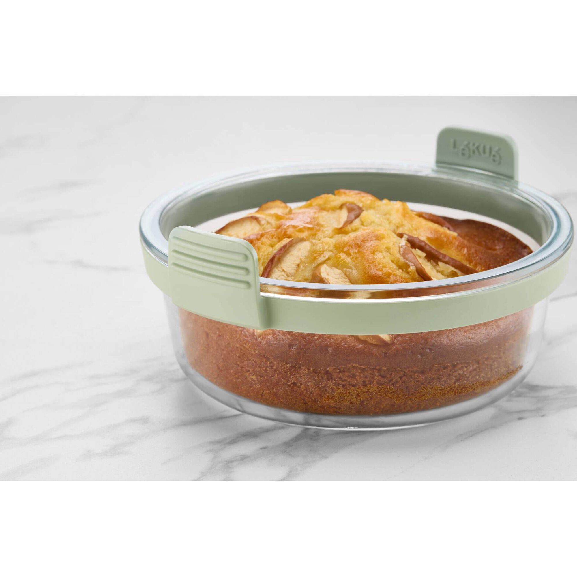 Recipiente Redondo de Vidro para Airfryer L&eacute;ku&eacute;