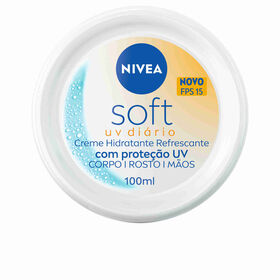 Creme Corpo, Rosto e M&atilde;os Hidratante Soft FPS 15 Nivea