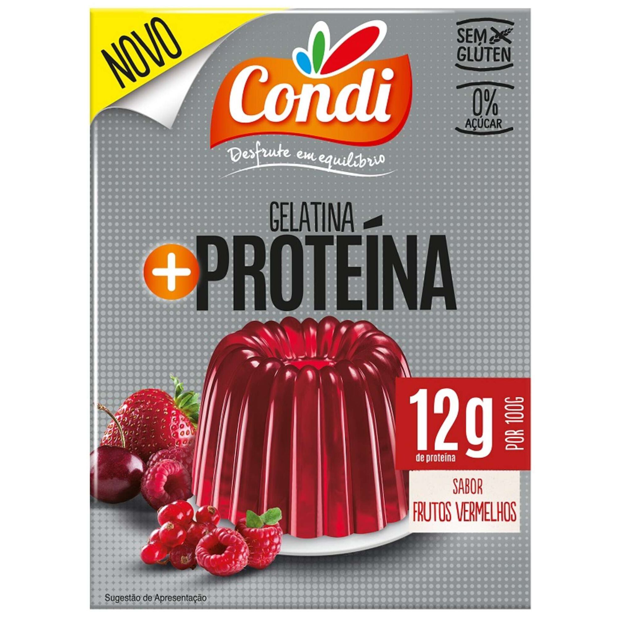 Gelatina em Pó de Frutos Vermelhos Proteína