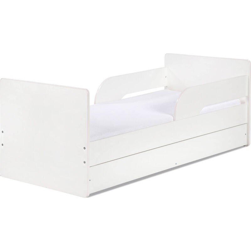 Cama Júnior com Proteção e Gavetão Branco Timo Twinko