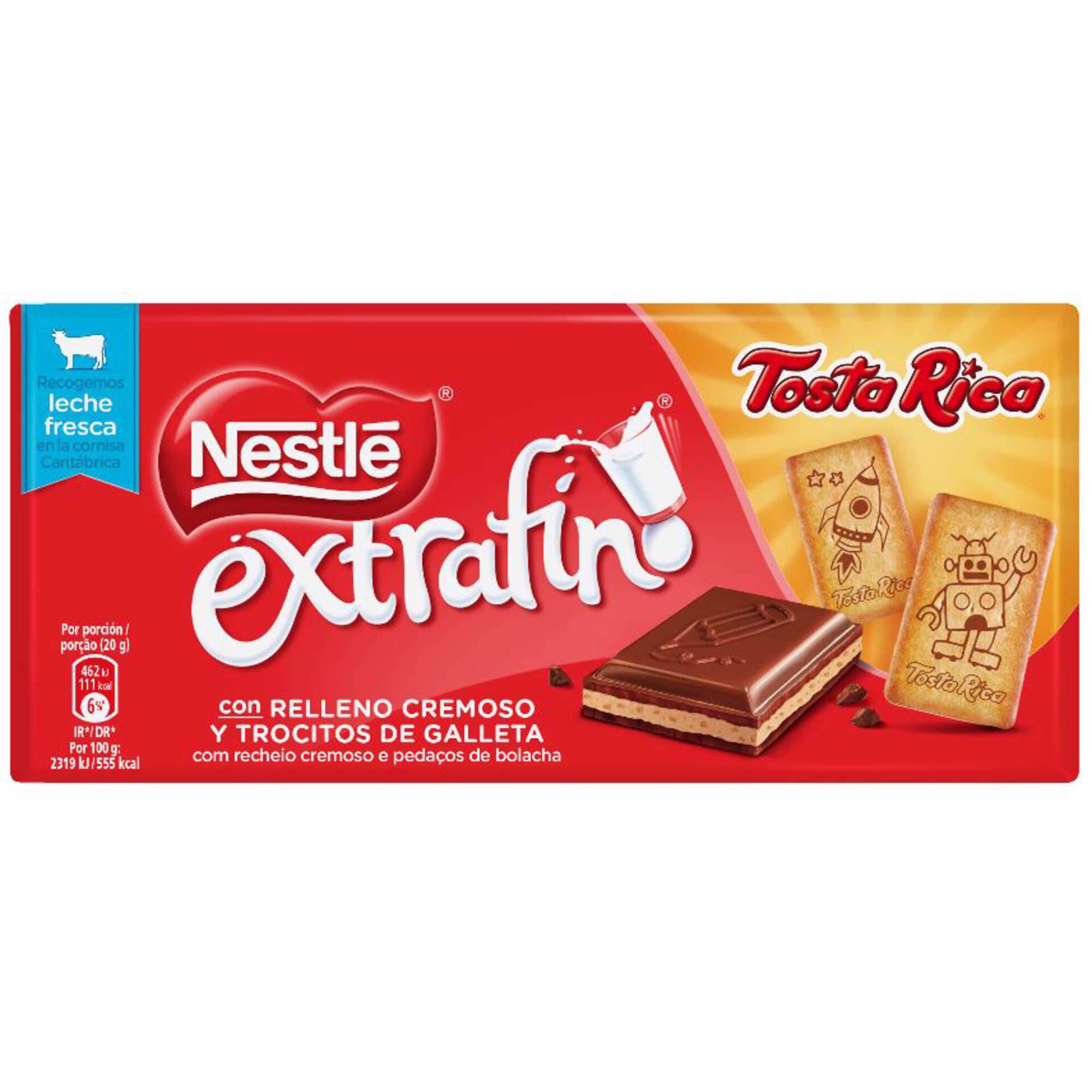 Tablete de Chocolate de Leite com Bolacha Tosta Rica Extrafino Tablete de Chocolate de Leite com Bolacha Tosta Rica Extrafino