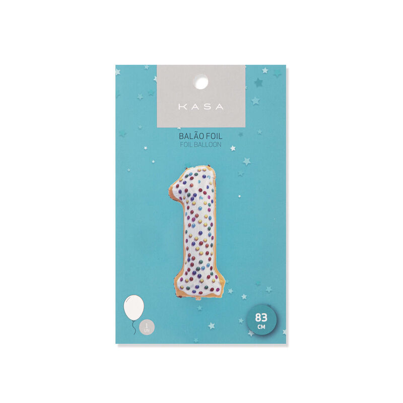 Balão Foil Nº1 83cm Candy Kasa