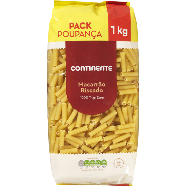 Massa Macarrão Riscado Pack Poupança Continente