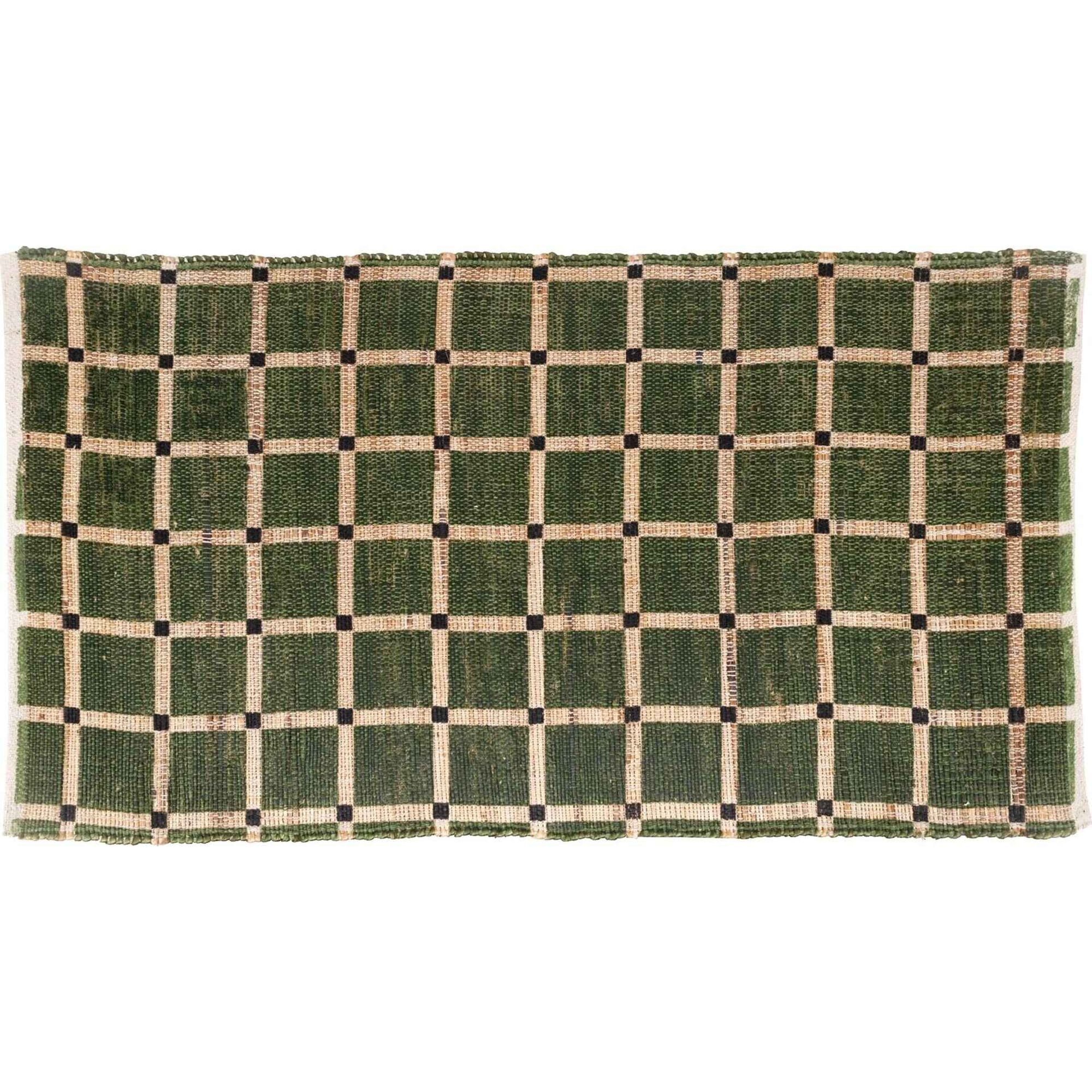 Tapete Juta Quadrados Verde